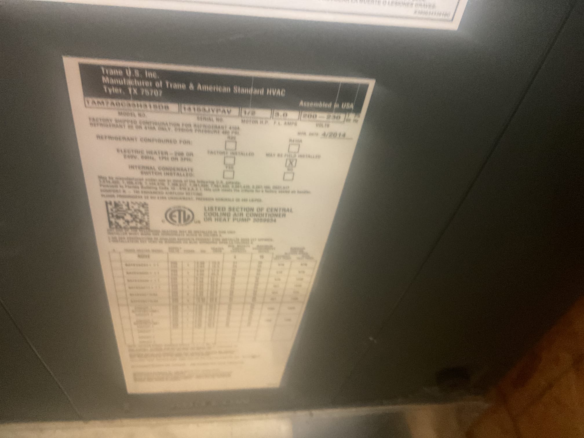 4/23/26. Performed precision a/c tune up on American standard heat pump system. Checked all electrical connections and components. Blew out condensation drain. Checked refrigerant pressures and temperatures. Tested all capacitors. A/c is working properly at time service but do to the age would consider replacement options. 