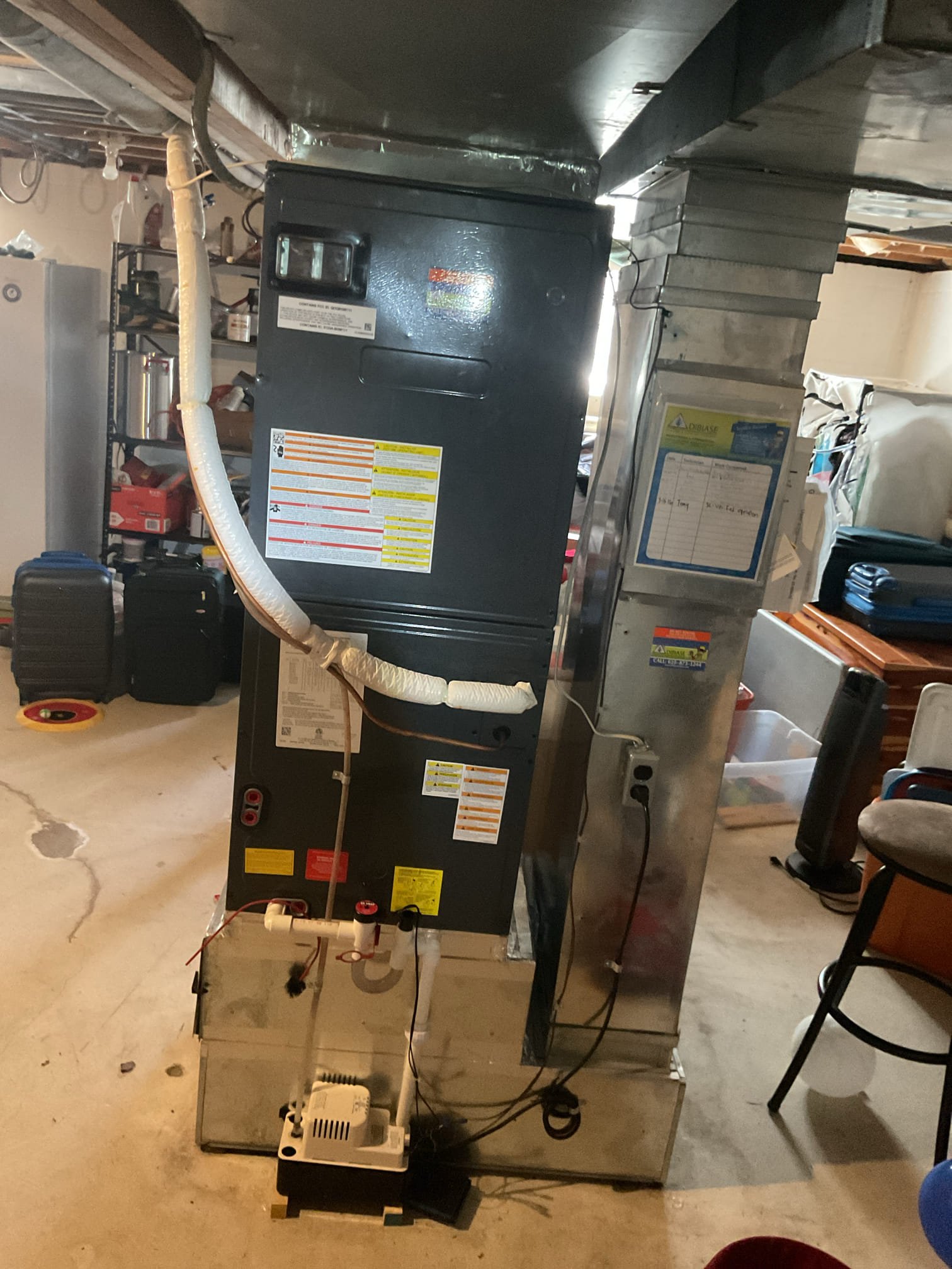 Luis 4-27-26 customer called in for burning smell. Found system off upon arrival. Reset power to unit and test operation noticed fan motor very hard to spin. Error code showing blower motor issue. Test motor and found motor failed electrical issues. Provided estimate to replace blower motor under warranty parts. I also would recommend adding surge protection to motor. Emailed estimate for both options. Office to get back to customer. 