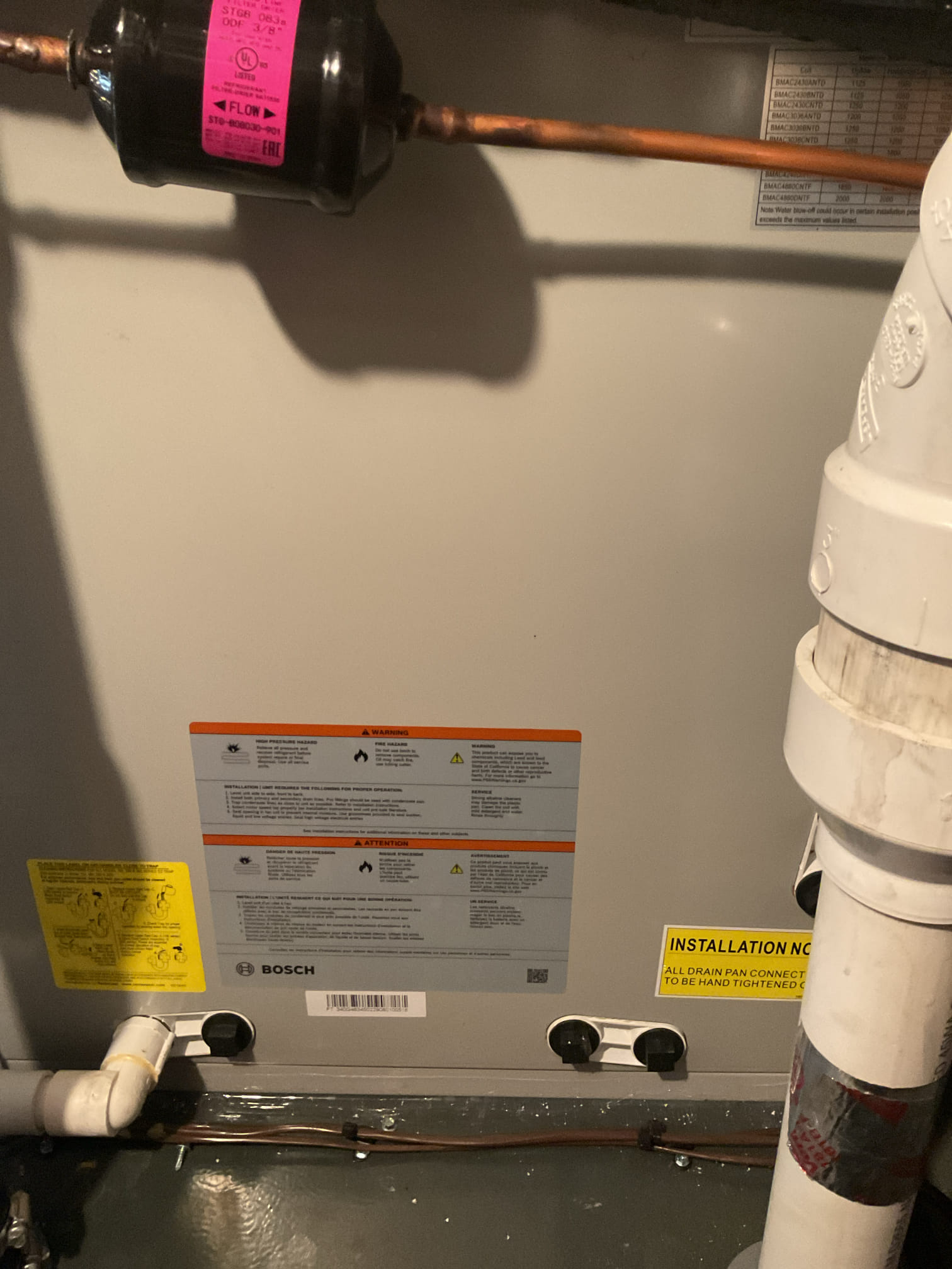 04/27/26 Dan 


I arrived to the customers home to service their 2 yr old bosch a/c system . I checked the wiring connections and the voltages . I checked and replaced the indoor air filter , the filter size is a 413 and 14x14x1.  I Inspected the indoor coil and tested the primary drain pan and cleared and tested the water drains and traps if applicable. I Took indoor temp splits at the return and the supply  and checked the blower motor condition and operation. I looked  at the outdoor unit wiring connections and voltages . I inspected  the outdoor components and checked my unit pressures by using super heat sub cool method.  System in good operating condition at this time. 

