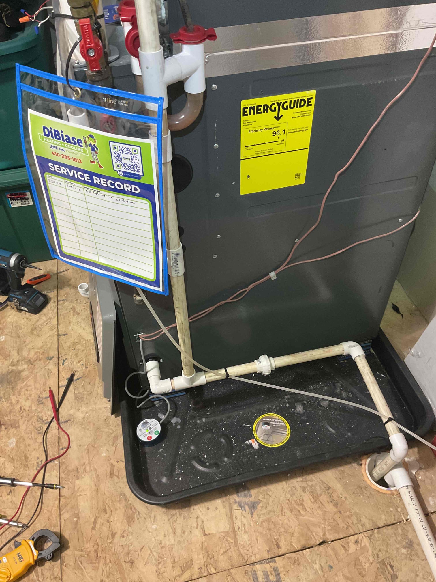 4/27/26 
AC tuneup on a 3 yr old R410A Amana AC. 

Started tuneup at indoor system checking electrical connections, all electrical components functioning properly. Checked my return and supply temperatures and found a temp split in good range. Checked static and found total static to be in good range. 

Homeowner replaced filter at beginning of April, filter did not need to be replaced today. Visually inspected blower motor and coil, both in good condition. Flushed and cleaned EZ trap and ensured there is proper drainage. 

At outdoor noticed hissing noise coming from suction line port when I took off cap. Tried to replace shrader core but was not able too. Technician to return today 4/27/26 to replace shrader core. Homeowners are keeping AC off until service technician returns. I was able to complete indoor tuneup but refrigerant levels still need to be checked on outdoor. 

System is operational at time of service but system is turned off at thermostat until technician is able to ret