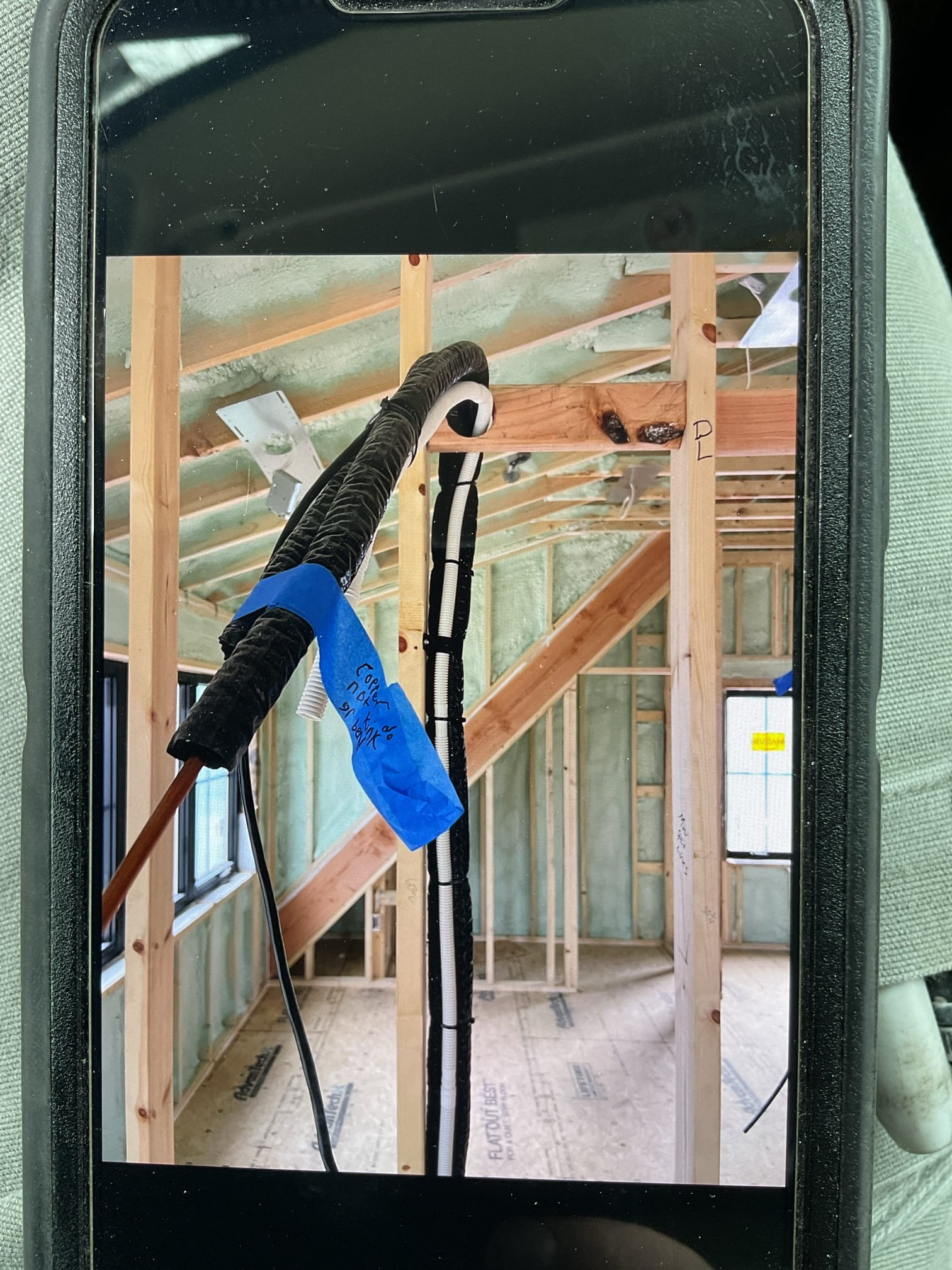 
3/30/26 Job is not done .  We still need to install the mini split heads (2) .  Also everything for the outdoor ( unit and disconnect).  All lines are ran and stubbed out  properly.

4/28/26 installed (2) indoor heads and hp pressure tested lines at 400psi pulled vacuum, and started each unit individually, everything is running properly upon leaving. Construction site No customer onsite to collect, office to follow up