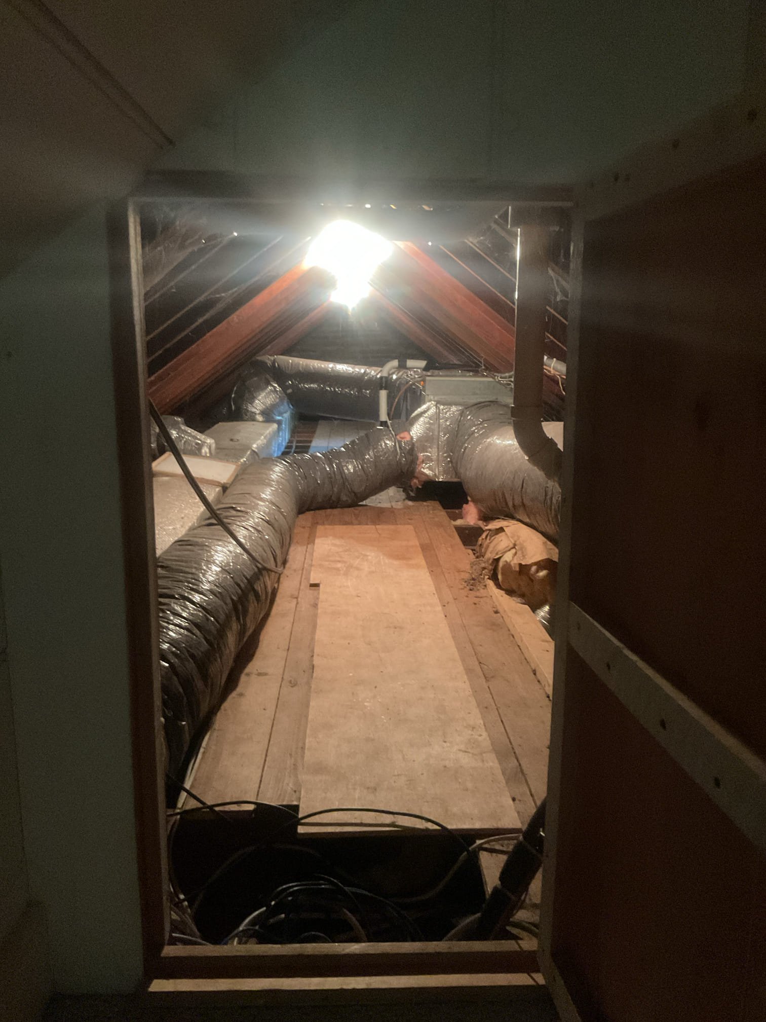 Completed AC tune up for 4 Ton Amana AC system; installed by Dibiase 7/11/17; 9 years old 

20x25x1 filter ok
Indoor and outdoor coils in good condition 
Inspected wiring, controls, electric motors and components; equipment does not have any surge protection; left estimates for surge protectors 1 for outdoor equipment circuit and 1 for indoor blower motor. 
Measured temperature split and static pressure 
Inspected drains; cleared drain line at service tee added treatment tabs to drain pan. 
Checked integrity of compressor motor (mega ohm test)

Assessed refrigerant charge checked pressures. 10° Subcooling 5°SH Good

AC system operating well at this time but lacks surge protection and water safeties for indoor equipment. As a reminder there are no parts warranties after 10 years. 
