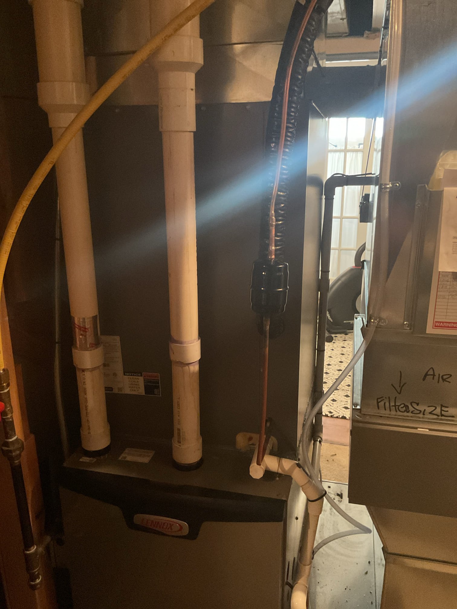SOLD: 04/15/2026 3:46:23 PM - Best
Best system for performance, comfort, and value.

4/22/26
Recovered refrigerant 
Cut out old coil and installed new with new drain pan in existing housing.
Brazed in new coil while purging with nitrogen.
Pressure tested and checked for any leaks. 
Evacuated system to industry standard.
Wired low voltage controls, 
Charged system factory charge 229oz R32
Tested system in heat cooling.

System operating well. Drop outdoor lockout for furnace to 30° using CoolCloud sp heat pump will heat house until furnace install is completed 

We will be in communication with homeowners about finishing job. (Remove oil tank and finish furnace side of install) 


Need to return to install regulator on propane line furnace is still not operational. Heat pump and air conditioner are both working fine. Air-conditioning was left on the end of install.
