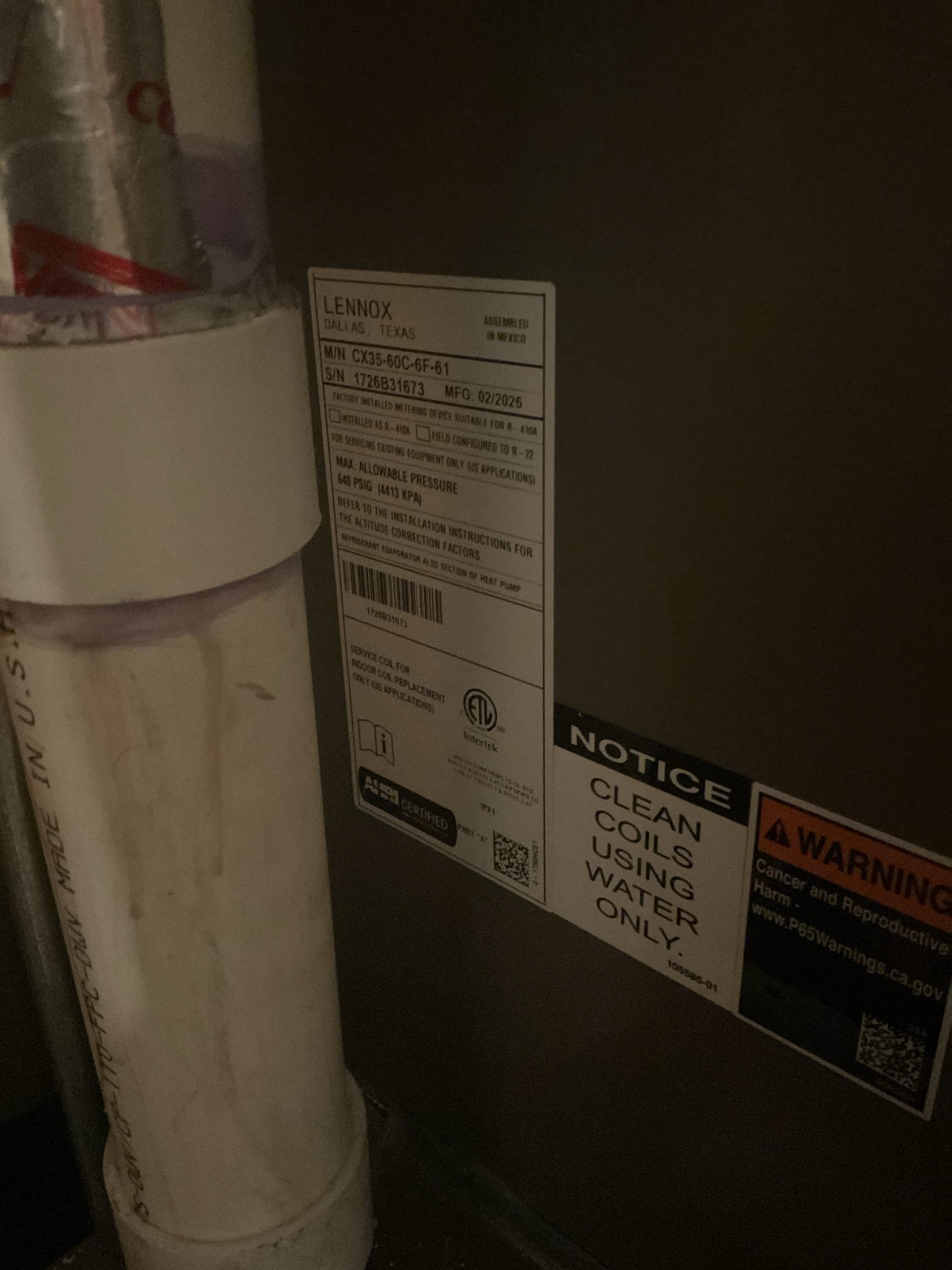 SOLD: 04/15/2026 3:46:23 PM - Best
Best system for performance, comfort, and value.

4/22/26
Recovered refrigerant 
Cut out old coil and installed new with new drain pan in existing housing.
Brazed in new coil while purging with nitrogen.
Pressure tested and checked for any leaks. 
Evacuated system to industry standard.
Wired low voltage controls, 
Charged system factory charge 229oz R32
Tested system in heat cooling.

System operating well. Drop outdoor lockout for furnace to 30° using CoolCloud sp heat pump will heat house until furnace install is completed 

We will be in communication with homeowners about finishing job. (Remove oil tank and finish furnace side of install) 


Need to return to install regulator on propane line furnace is still not operational. Heat pump and air conditioner are both working fine. Air-conditioning was left on the end of install.
