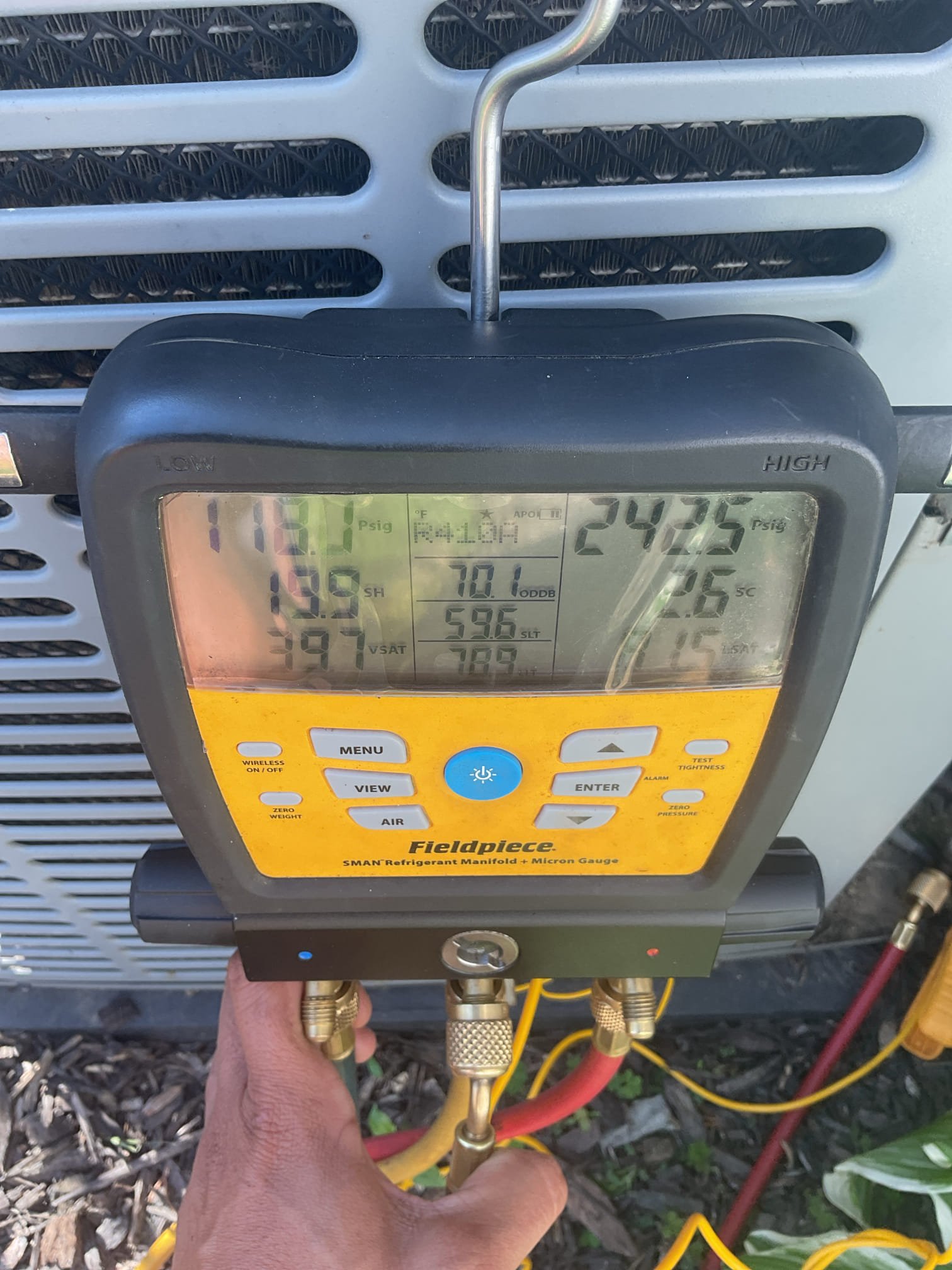 Luis 5-5-26 customer called in for second opinion. Ac unit running low on refrigerant and indoor coil leaking. Talked to customer upon arrival, ac unit is running and cooling. They were told coils are leaking. I tested system operation, check supply and return air temps new filter was just installed, 413. 68/46 check outdoor unit refrigerant levels, system is running on lower than normal numbers. I provided estimate to add refrigerant, system is from 2012, I would recommend getting an estimate to replace system. Customer decided to get an estimate for replacement option. I emailed estimate to add refrigerant and installation of air purification system. 
• No obligation quote to replace system
• A Comfort Specialist will provide several options to suit your comfort needs and budget
• New equipment can offer better reliability, greater efficiency and improved comfort
• Higher efficiency models run quieter and cost less to operate
• Gain peace of mind with manufacturer and service provide
