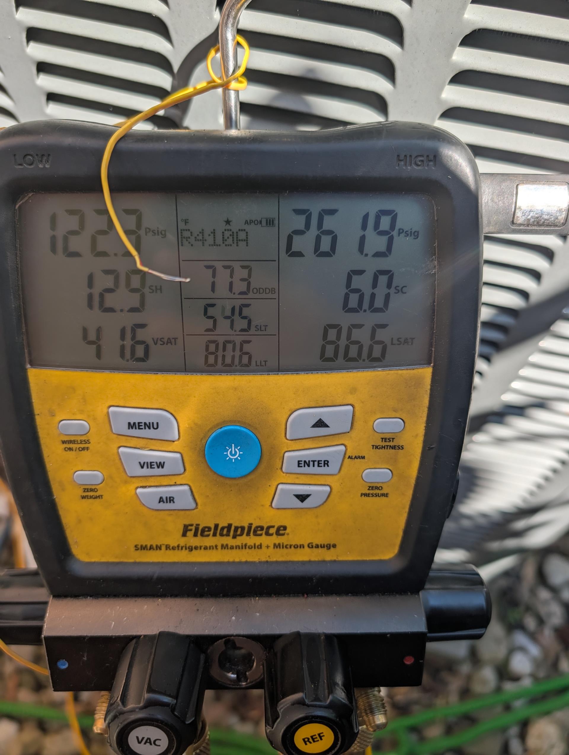 Completed AC tune up for 2 Ton Amana heat pump system
Installed by Dibiase 12/13/19 About 6 years old 

Replaced 20x20x1 filter
Indoor and outdoor coils in good condition 
Inspected wiring, controls, electric motors and components; left estimates for surge protector for outdoor equipment circuit. Indoor equipment has surge protector. 
Measured temperature split and static pressure 
Inspected drains; cleared EZ trap, tested pump; added treatment tabs to drain pan. Provided email estimate for wet switch this is a safety that will shut equipment down if water is detected on floor near equipment
 
Checked integrity of compressor motor (mega ohm test)

Assessed refrigerant charge checked pressures. 6° SC Good 

AC system operating well at this time. 