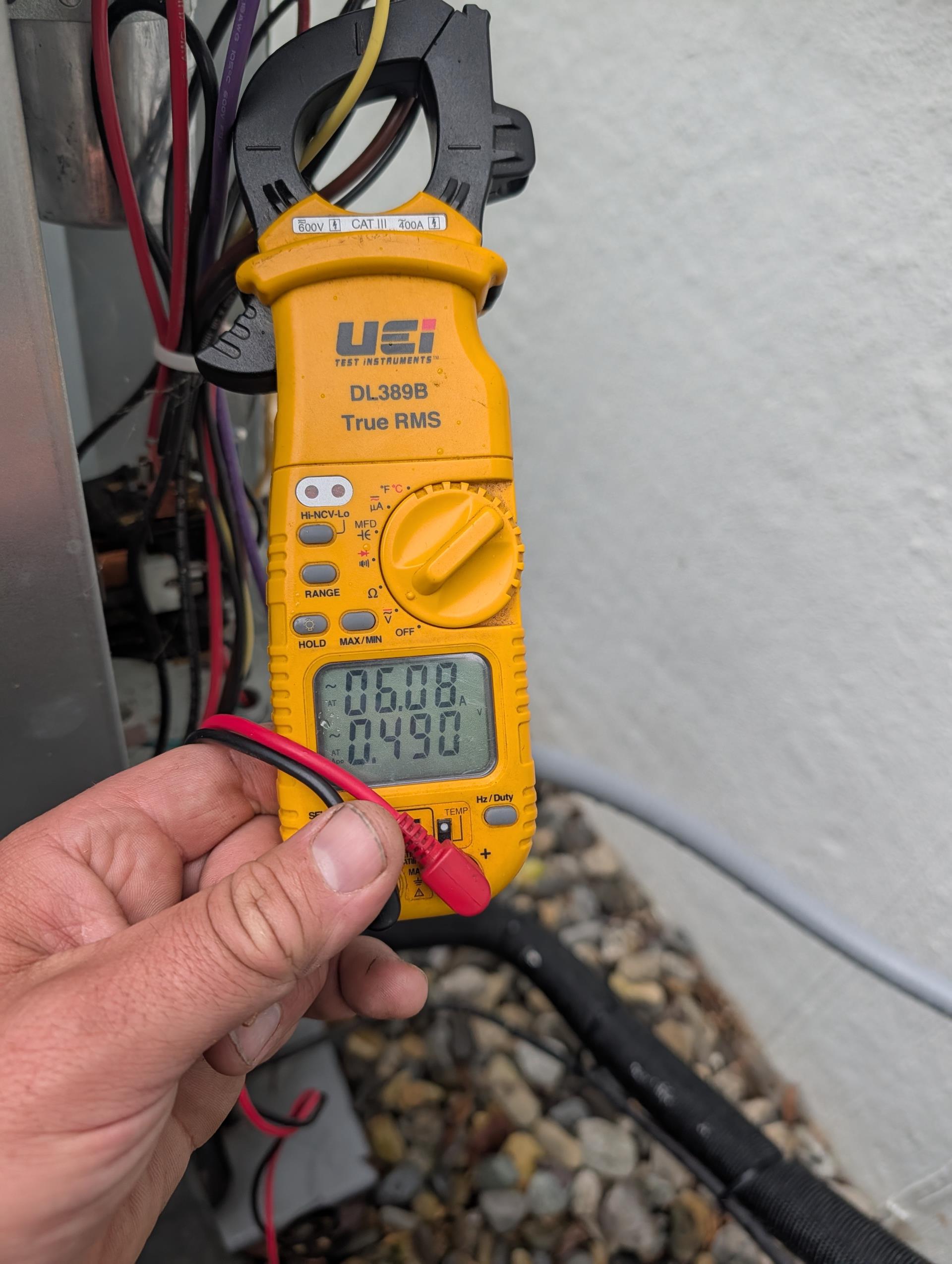 Completed AC tune up for 4 Ton Goodman AC system

Furnace is 9 years old. AC is approximately 3 years old

Replaced 16x20x1 filter with one provided by homeowner 
Indoor and outdoor coils in good condition 
Inspected wiring, controls, electric motors and components; left estimates for surge protectors. The Y conductor between the thermostat and the indoor equipment control is shorted and the green conductor is therefore used for the cooling contact. There is no way of controlling the fan. The only way to address this is to install a thermostat with an EIM. A wire pull is not feasible. Wire is anchored and basement ceilimgs are drywall. 
 *The cost of repairs for components that may be damaged by surges can far exceed the cost of surge protectors
Measured temperature split and static pressure 
Inspected drains; cleared EZ trap, 
Checked integrity of compressor motor (mega ohm test)

Assessed refrigerant charge checked pressures. Good

AC system operating well at this time. 