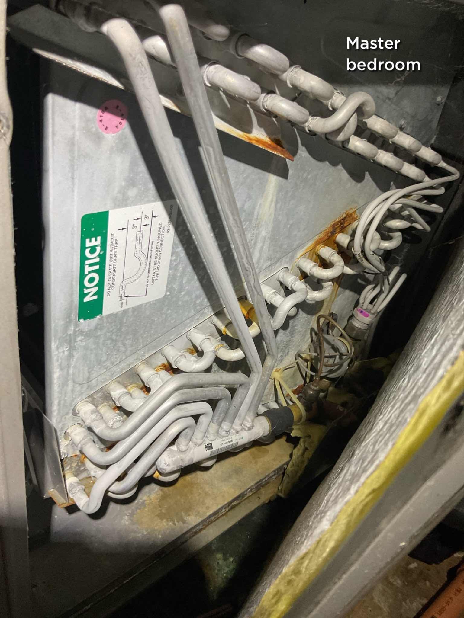 4/27/26
Left meter at previous customer's home on Friday. When I let the customer know I would need to run out to grab one, she asked if we could reschedule. Rescheduled to Thursday 5/7 8am-12pm

5/7/26

Completed 5 AC Tune ups for (5) heat pump/Air handler systems

Master Bedroom Rheem system installed 10/2018 8 years
Game room+1st Floor Bar area Rheem installed 10/2018 8 years
2nd Floor system Carrier installed 3/2012 14 years
Dining room system installed 4/2025 by Dibiase
Family Room System installed 12/2025 by Dibiase 

Replaced all filters as necessary 
Filter List:
(2) 16x20x1
(1) 18x20x1
(1) 20x23x1
(1) 20x20x1

For each system:

-Inspected coils; Indoor and outdoor coils in good condition with the exception of the older Carrier coil which is rusty as to be expected given age. 
Inspected wiring, controls, electric motors and components; left estimates for surge protectors. The (3) older systems DO NOT have surge protection
Provided email estimates
-Measured temperature split and