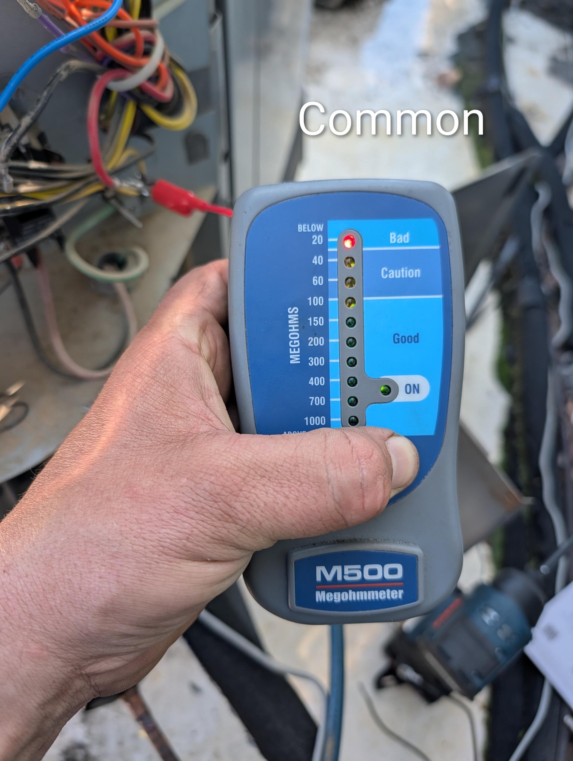 Equipment is 1.5 Ton R410A heat pump. Outdoor unit on the roof. 
No cooling
Breaker to outdoor equipment was tripped.
30;5uF capacitor reading perfect.
Reset breaker. Compressor attempt to run but breaker trips within 10 seconds. 
Tried to resolve issue by installing 2 different types of start assist kits. This did not solve issue. 
All (3) legs of compressor reading BAD on megaohm test which means insulation of windings is failed.
Compressor has failed.

There are (2) Options 
1. replace compressor
2. replace HVAC system altogether. I talked to Joe about details. He will email full system replacement options. They need to be updated based on new refrigerants.

Equipment is about 10 years old, strongly recommend replacing system. 

If compressor only is replaced we cannot guarantee that there are not other issues with system (reversing valve, indoor TXV, etc)

I Informed Troy and Kijuan of status.