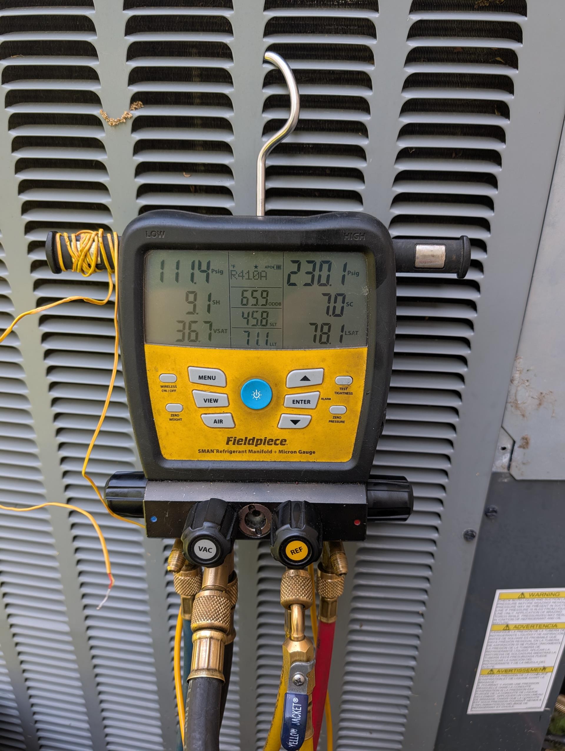 Completed AC tune up for 3.5 ton AC system. Equipment is 3.5 ton AC with gas furnace installed  8/2018 7 Years old.

Found very dirty Aprilaire 413 filter. Return static pressure as a result was very high. Replaced filter with one from truck. 

Homeowner uses a mist humidifier in the winter. If a mist humidifier is used with anything other than distilled water a fine dust will be vaporized and that dust will cling to the filter media causing the filter to become dirty very quickly.  This particular dust on a filter may appear clean at a quick glance because the dust is white in color (this also happens when drywall work is done and dust from sanding coats the filter) Homeowner asked that I leave the dirty filter so she can show her daughter. Using distilled water for the mist humidifier will solve this issue. *This won’t be a problem when humidifier is not being used. 

Indoor and outdoor coils in good condition 
Inspected wiring, controls, electric motors and components; left estimate