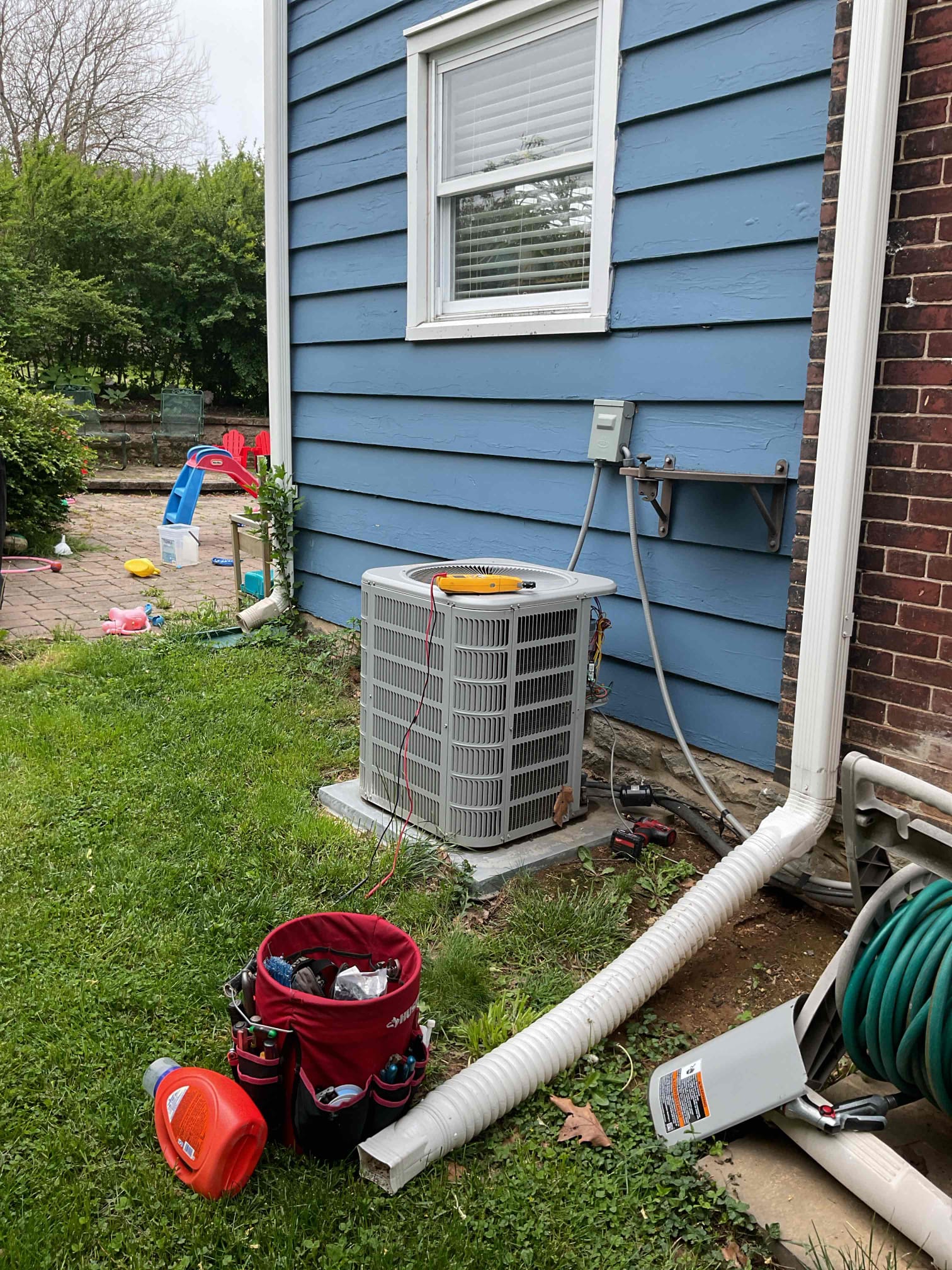 Luis 5-11-26 
Perform ac tune up on 3 ton concord ac unit from 2018. Checked the air filter and replaced . Inspected the  wiring connections and the voltages. Inspected the indoor coil and flushed and tested the coil pan and the condensate drain line . Check blower motor and capacitor Checked the outdoor unit refrigerant levels Inspected the capacitor and checked the amperage for the fan motor and the compressor. Checked the indoor return and the supply air temperatures ok. Compressor makes noise when compressing refrigerant. I provided estimate to add ac renew and potential relay worn start capacitor, there is not enough return duct. Filter should be replaced every 30 days. Aluminum fins at outdoor coil starting to come off see photo. I also emailed estimate for air cleaner 