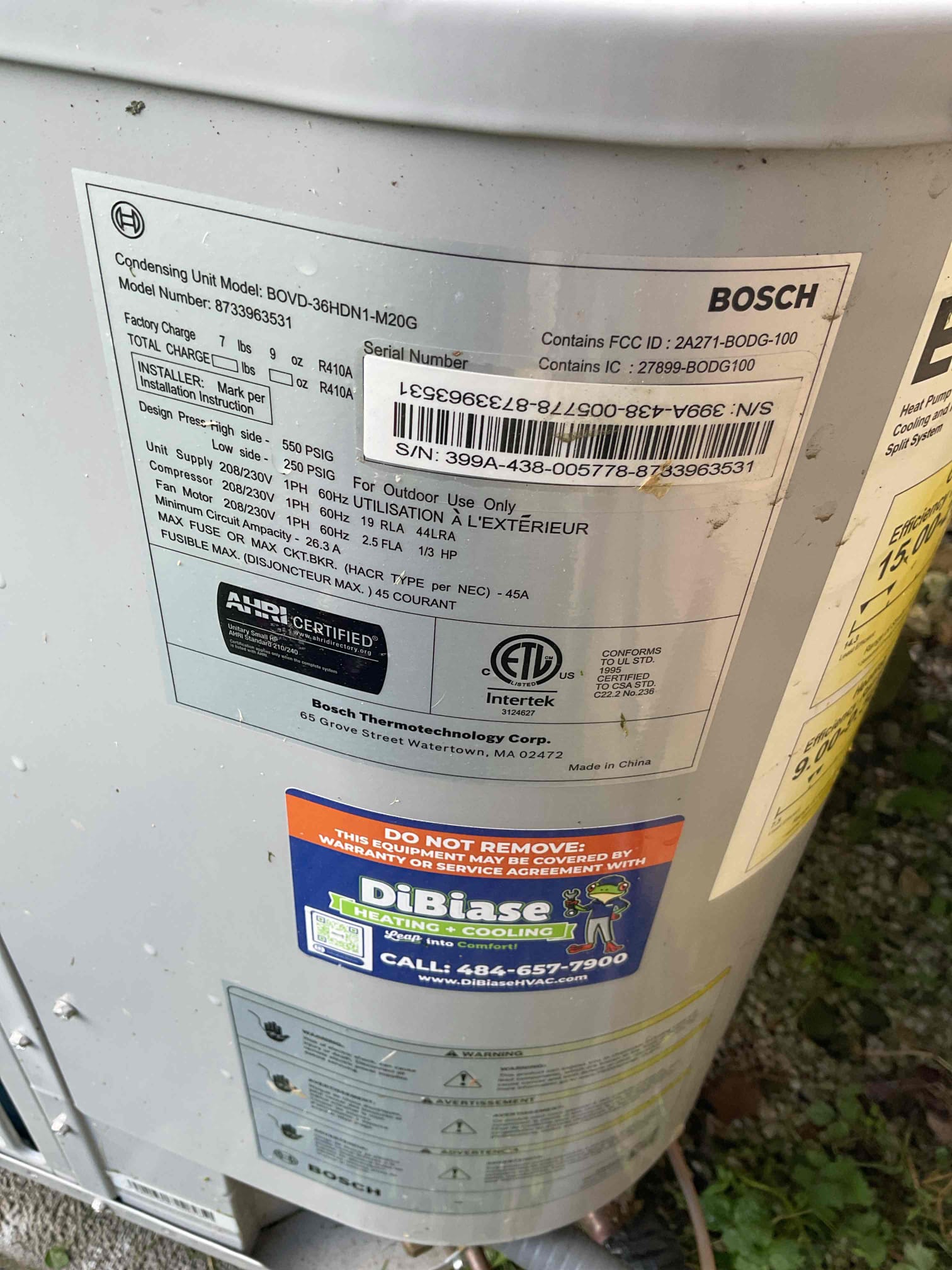 Luis 5-14-26 
Performed ac tune up on 3 ton Bosch het pump installed 2025. Check indoor and outdoor units electrical, drain system and air delivery blower. Replace 213 filter. Indoor unit working properly. Check out unit electrical and refrigerant numbers trough Bosch communications app. All numbers and levels within manufacture specifications. Heat pump is working properly at the time of inspection. 