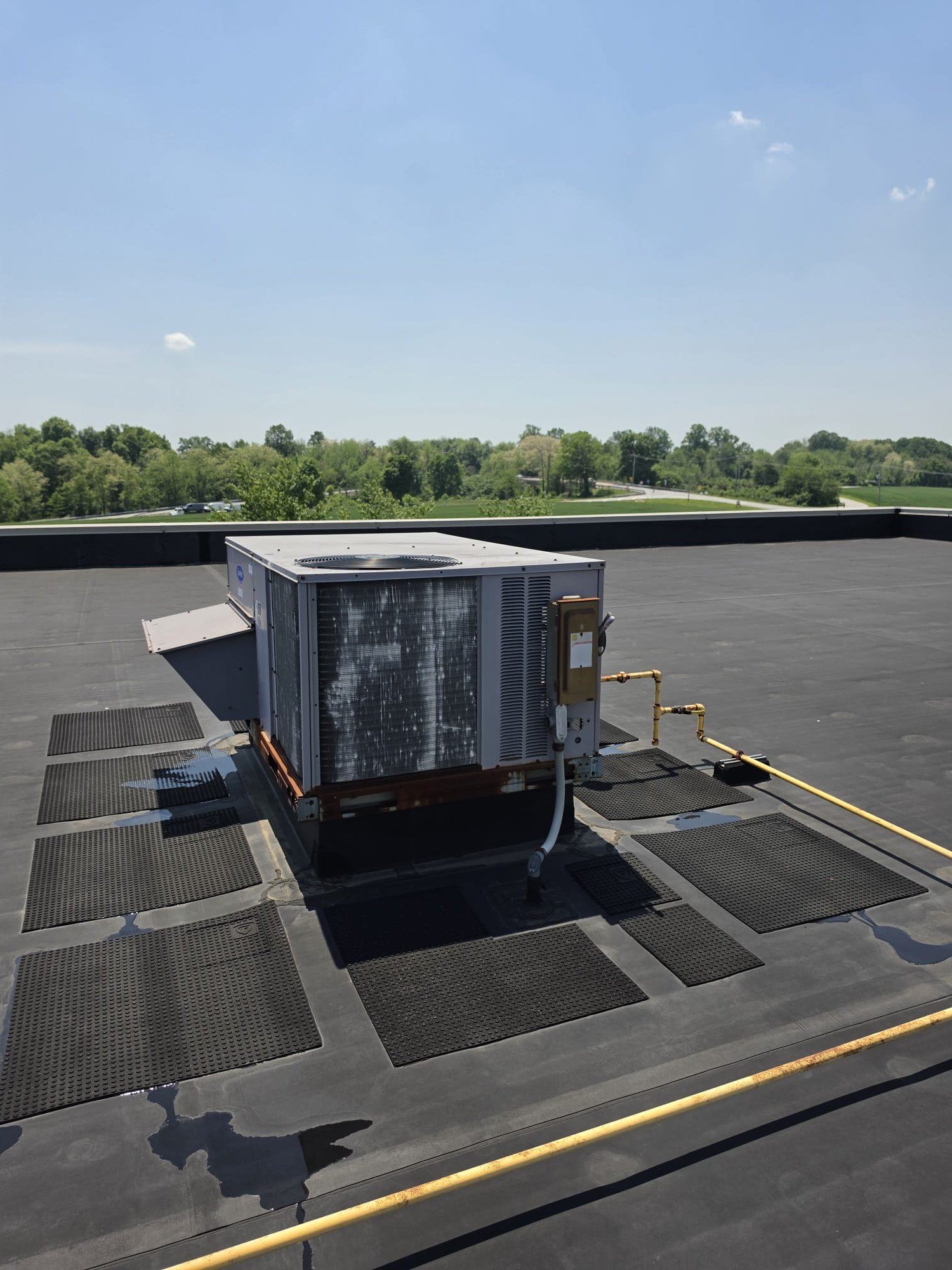 Rwviewed units on the roof and recorded pictures.  Units 1 and 7 are looking to be replaced.  Looking to get this done in the next 2 weeks if possible.