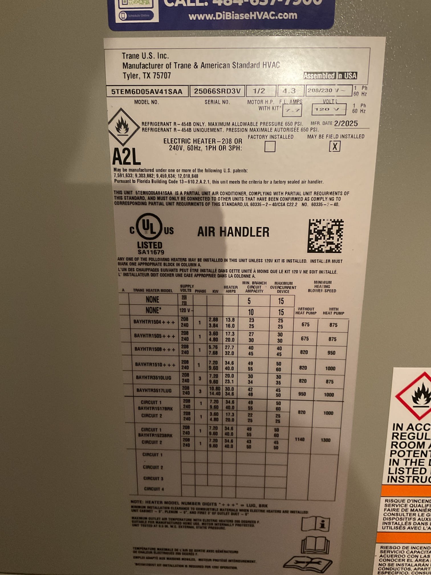 5/19/26 Dan 

Customer had a clicking sound coming from the Trane heat pump outdoor unit , the fan or compressor was not running. I went down to the basement and found the wet switch light was coming on and off on and off continuously causing the outdoor to click , nothing was wet, everything was dry. Faulty wet switch. I replaced the wet switch under warranty with new. I turned  the system back on and checked the  system operation. No charge , newer system. 
