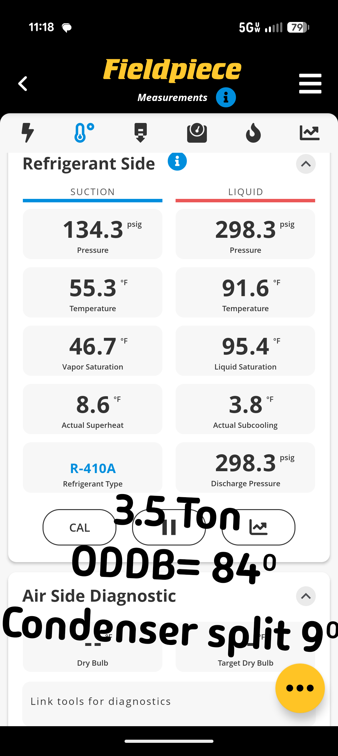 Completed AC tune up for 3.5 Ton Daikin AC system
Equipment is gas furnace+AC installed 3/14/16 by another contractor. 10 years old

20x24x1 filter ok left one on site
Indoor and outdoor coils in good condition 
Inspected wiring, controls, electric motors and components; left estimates for surge protectors 
Measured temperature split and static pressure  
Inspected drains; tested pump; pump is clean. Homeowner has been adding treatment tabs monthly. System does lack overfill protection so I provided estimate for EZ trap. System also does not have a floor water detection switch. So provided estimate for wet switch. Will shut equipment down if water ever makes it way onto floor 
Checked integrity of compressor motor (mega ohm test)

Assessed refrigerant charge checked pressures. Good

AC system operating well at this time. Equipment is 10 years old which is considered replacement age for this type of HVAC equipment. (Forced air) 