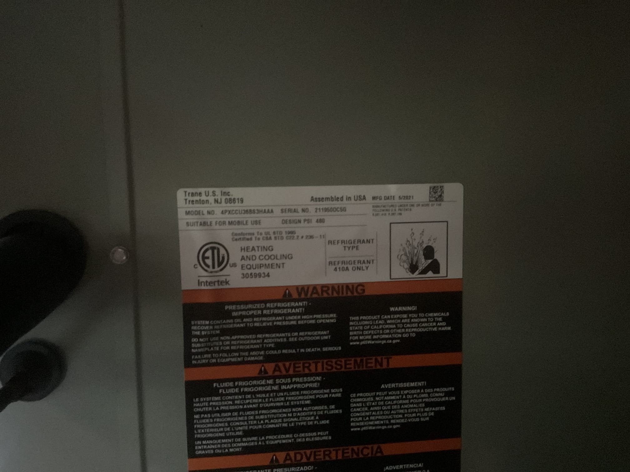 5/21/26. Performed precision a/c tune up on 2021 American standard a/c. Flushed condensation drain with water. 20x25x4 air filter is 2 years old and very dirty ( homeowner is going to replace). Checked all electrical connections and components. Found only the condensation pump was tie in for safety recommended installing a wet switch. Checked temperature split. Tested blower capacitor and duel capacitor at outdoor unit. Checked refrigerant pressures and temperatures. A/c is working properly at time of service. 
