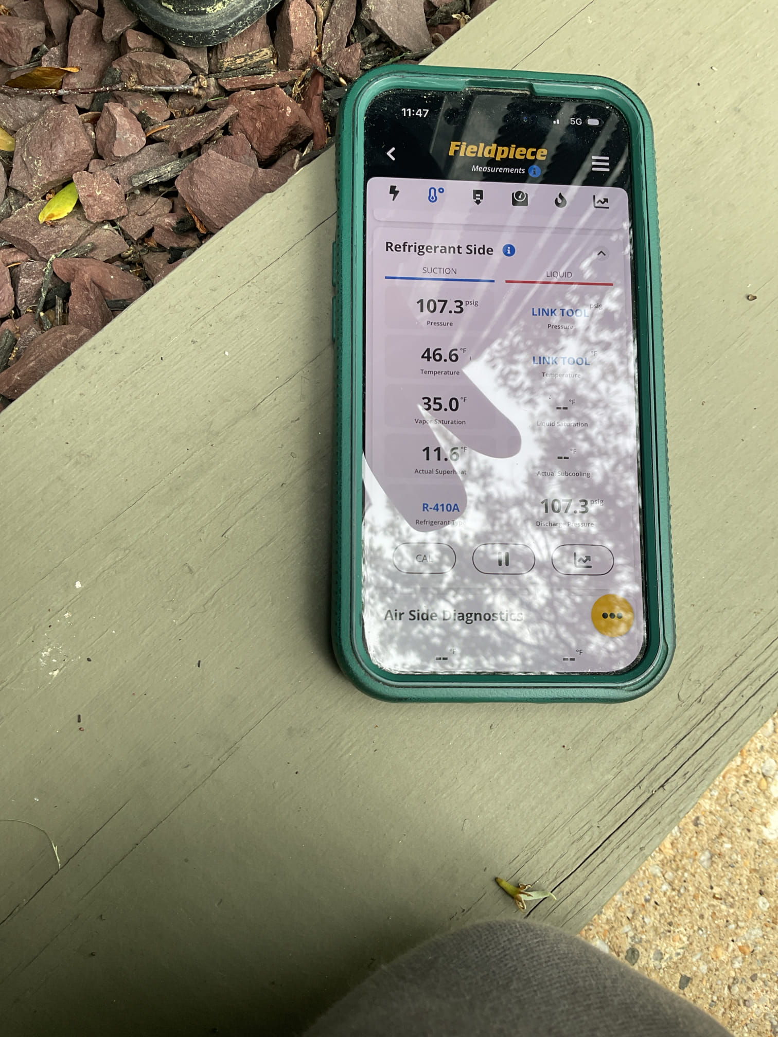 5/22/26 Dan 

I arrived to the customers home to service their 9 yr old Amana heat pump system . I checked the wiring connections and the voltages . I checked and found the indoor air filter is fine, the filter size is AA 313.  I Inspected the indoor coil and tested the primary drain pan and cleared and tested the water drains and traps if applicable. I Took indoor temp splits at the return and the supply  and checked the blower motor condition and operation. I looked  at the outdoor unit wiring connections and voltages . I inspected  the outdoor components and checked my unit pressures by using super heat sub cool method.  System in good operating condition at this time. 
