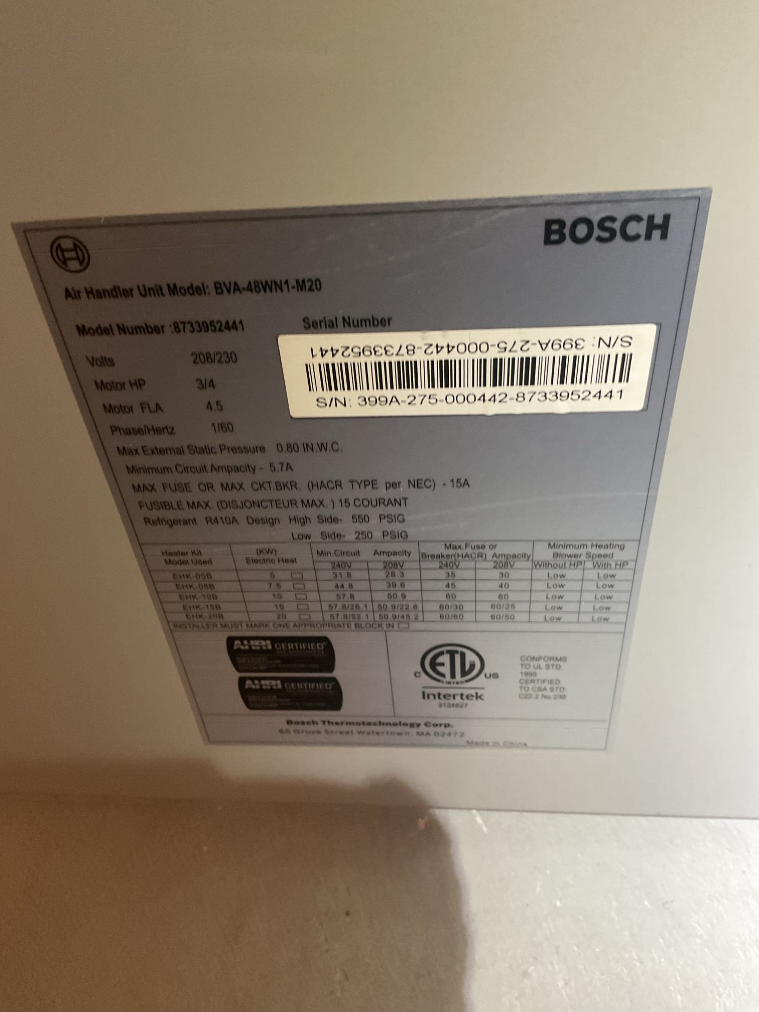 Luis 5-6-26 
Performed tune up on Bosch pump, check indoor and outdoor units. Flush drain test pump ok check airflow supply and return air temps ok. Inspect coils and air delivery system ok. Drain system, ok. Check outdoor units electrical and coils. Compressor voltage ok. Refrigerant levels and pressures ok. System is operating properly at the time of service. I talked to customer about indoor surge  protection, and also adding bacteria protection in the future. 