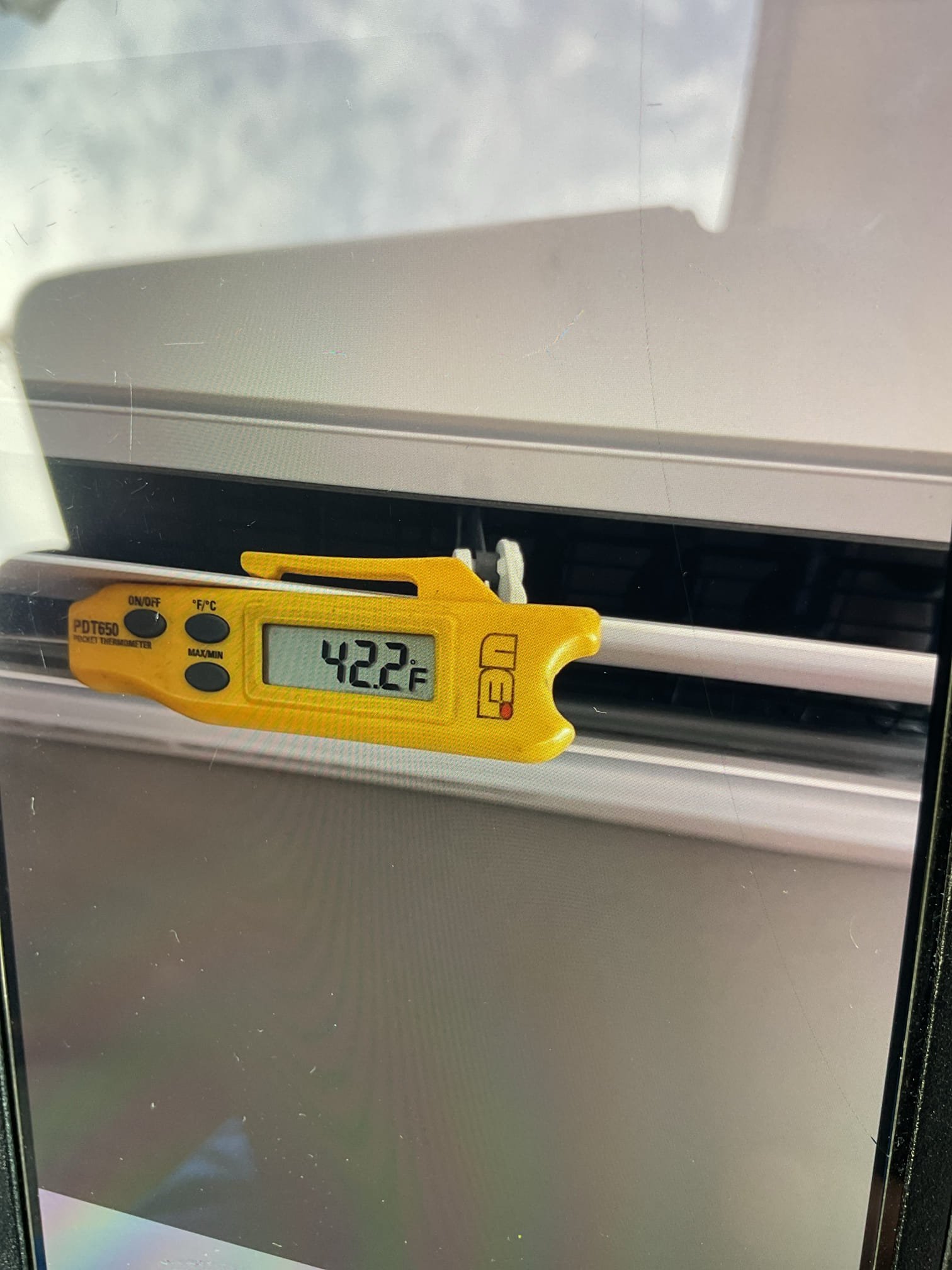 Upon arrival, found outdoor unit with red eight flash error code meaning faulty outdoor PC board, power issue.  Reset system from the outdoor disconnect and ran all heads for 30 minutes supply temperature was 42 and system was running to standards.  checked refrigeration charge all to manufacture specifications.