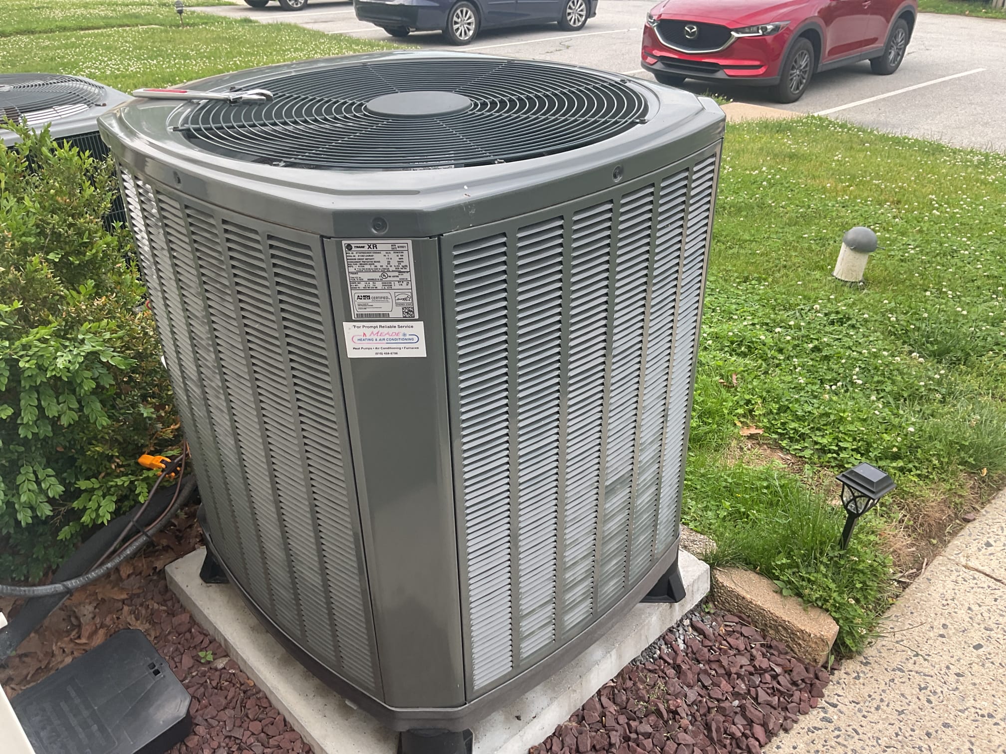5/26/26. Fully assessed no cooling situation on 2021 trane heat pump system. Found no power to the thermostat. Found 5 amp fuse blown. ( this is the same issue that happened last summer). Recommend to homeowner that we install a separate transformer for air scrubber. Homeowner agreed. Installed 40va transformer and tested operation. Checked 410a refrigerant pressures they were 254/122 with 3 subcooling. A little low on subcooling but still have a 19 degree split at indoor unit. Heat pump is working properly at time of service. 