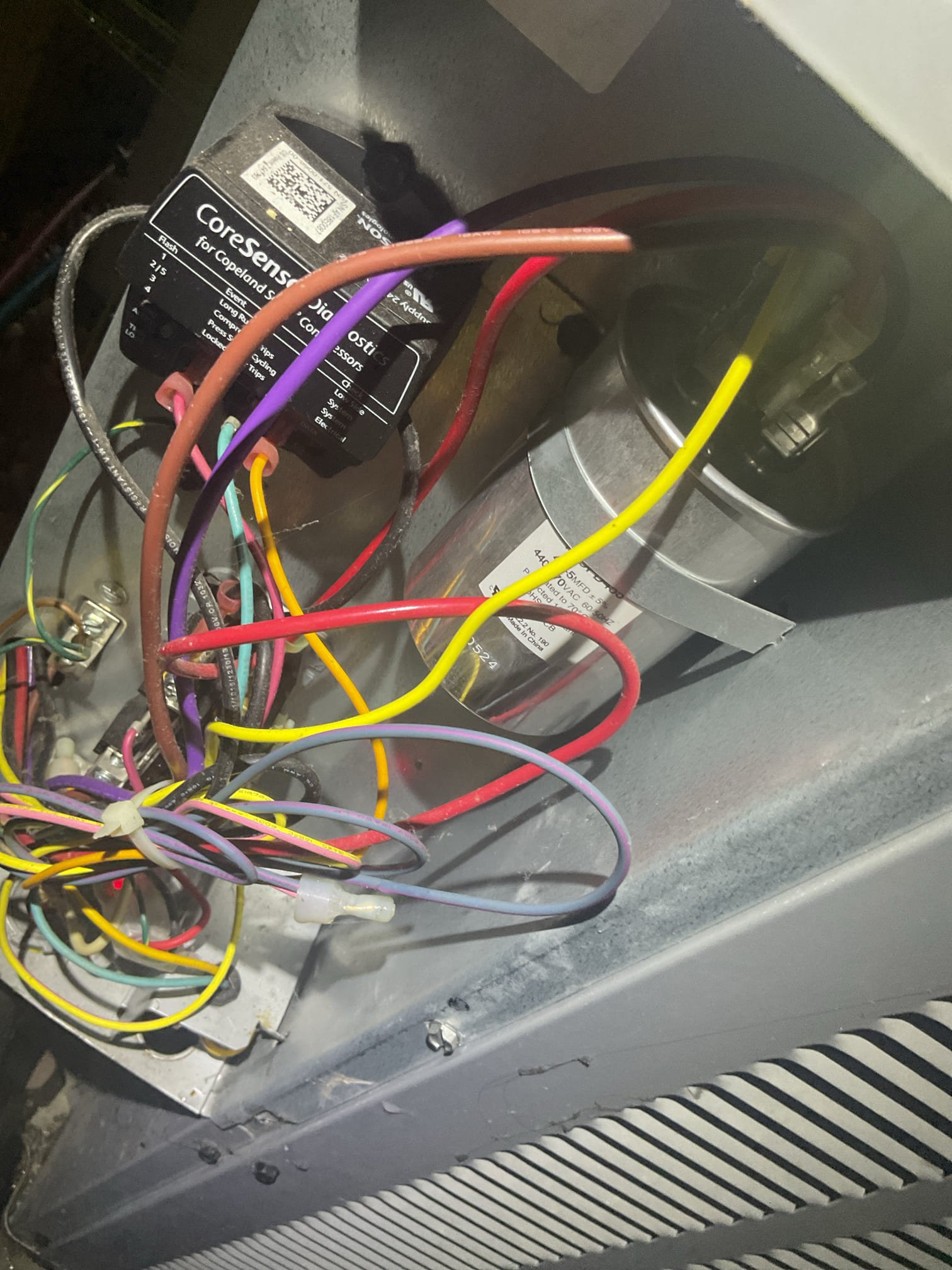 Luis 5-27-26
Customer called in for no cooling. Found thermostat off upon arrival. Asked customer to turn the ac on. Checked system operation indoor blower runs. Outdoor compressor does not start. Found open capacitor, I provided estimate for repairs and recommendations customer decided to just so the minimum repair Replacement of dual capacitor. After repairs test system operation ok. Check refrigerant levels. System is working properly at the time of service. 