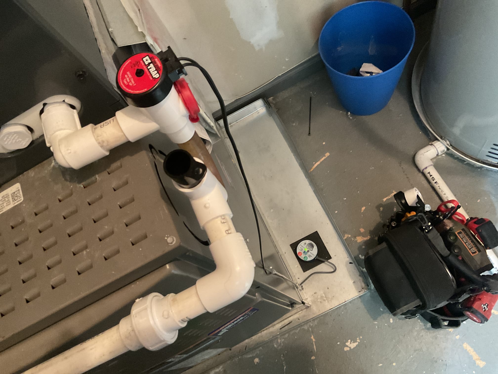 5/28/26. Performed precision a/c tune up on 2023 amana a/c located in closet on 2nd floor. Replaced 20x25x1 air filter. Checked all electrical connections and components. Flushed condensation drain with water. Found 40 mfd blower capacitor tested at 38mfd , right at borderline of still passing. Recommend replacement of blower capacitor tested. Replaced capacitor and tested operation. Checked temperature split. Tested outdoor capacitor. Checked refrigerant pressures and temperatures. A/c is working properly at time of service. 