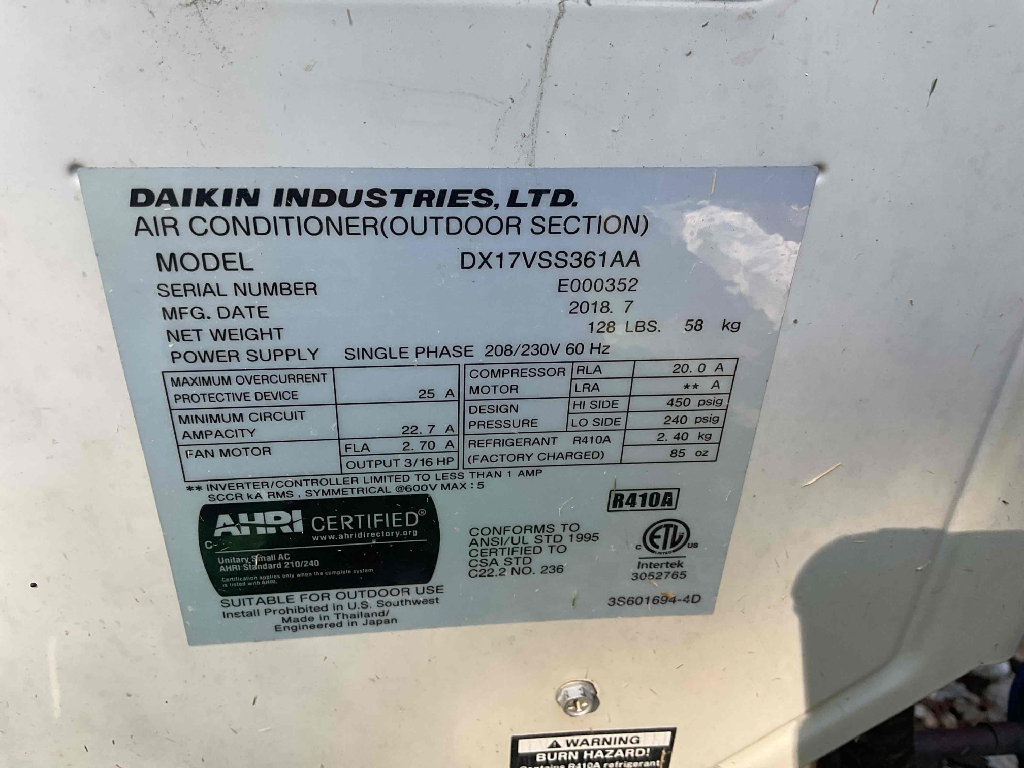 5/29/26 performed precision a/c tune up on 2019 Daikin fit a/c system. Air filter is ok. Checked all electrical connections and components. Found only a regular pvc trap installed not an ez trap. Took homeowner down to basement and explained the benefits of installing an ez trap. Flushed condensation drain with water and homeowner provided pan treatment tab. Did not check refrigerant pressures due to critical charge system. A/c is working properly at time of service. 


