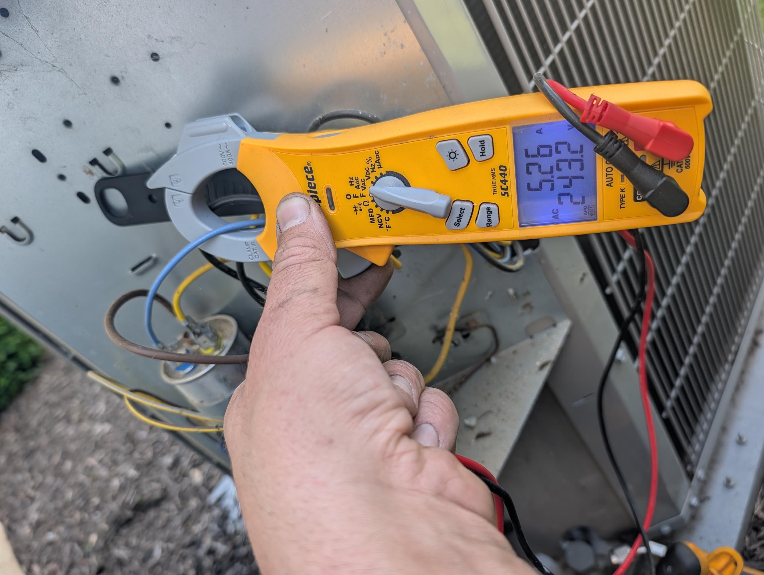 Completed AC tune up for 2.5 Ton Carrier AC system
Equipment is AC/Has Furnace dates to 2017 9 years old

Aprilair 413 filter very clean 
Indoor and outdoor coils in good condition 
Inspected wiring, controls, electric motors and components; left estimates for surge protectors 
Measured temperature split and static pressure 
Inspected drains; tested pump. There is no cleanout or overfill protection switch for AC drain, recommend EZ trap and provided estimate to install. 
 
Checked integrity of compressor motor (mega ohm test)

Assessed refrigerant charge checked pressures. Ok

Air scrubber cell (air cleaning device) is expired. Provided estimate to replace cell. 

AC system operating well at this time but lacks surge protection and drain overfill protection switch. 