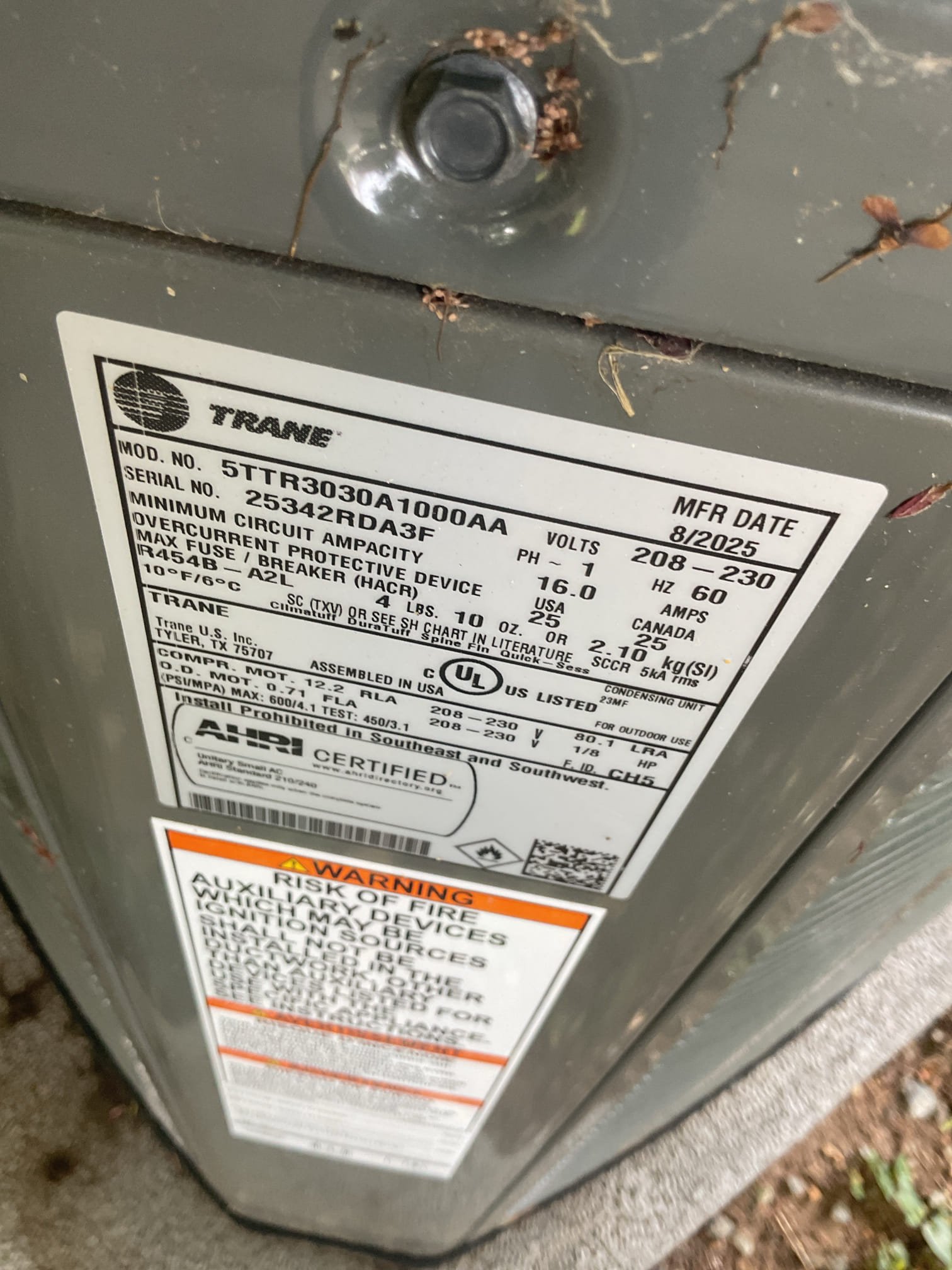 Luis 5-22-26 performed three ac tune ups. All three were replaced within year. Check system operation drain airflows safeties ok. I insulated plenum on unit 3 to prevent condensation. I also adjusted refrigerant charge on #3 unit. All units are working properly. Check beakers two breakers are rated 40 amps. I also noticed 1 in gastite gas connection at attic was leaking very slow. I tried to fix, connection is no longer leaking I would recommend replacement of 1 in gastite connector. I provided estimate to replace connector chapel 2 and #3 area (December unit replacement location). We need to come back to replace two breakers for units that were installed no charge, and also replace gas fitting. 