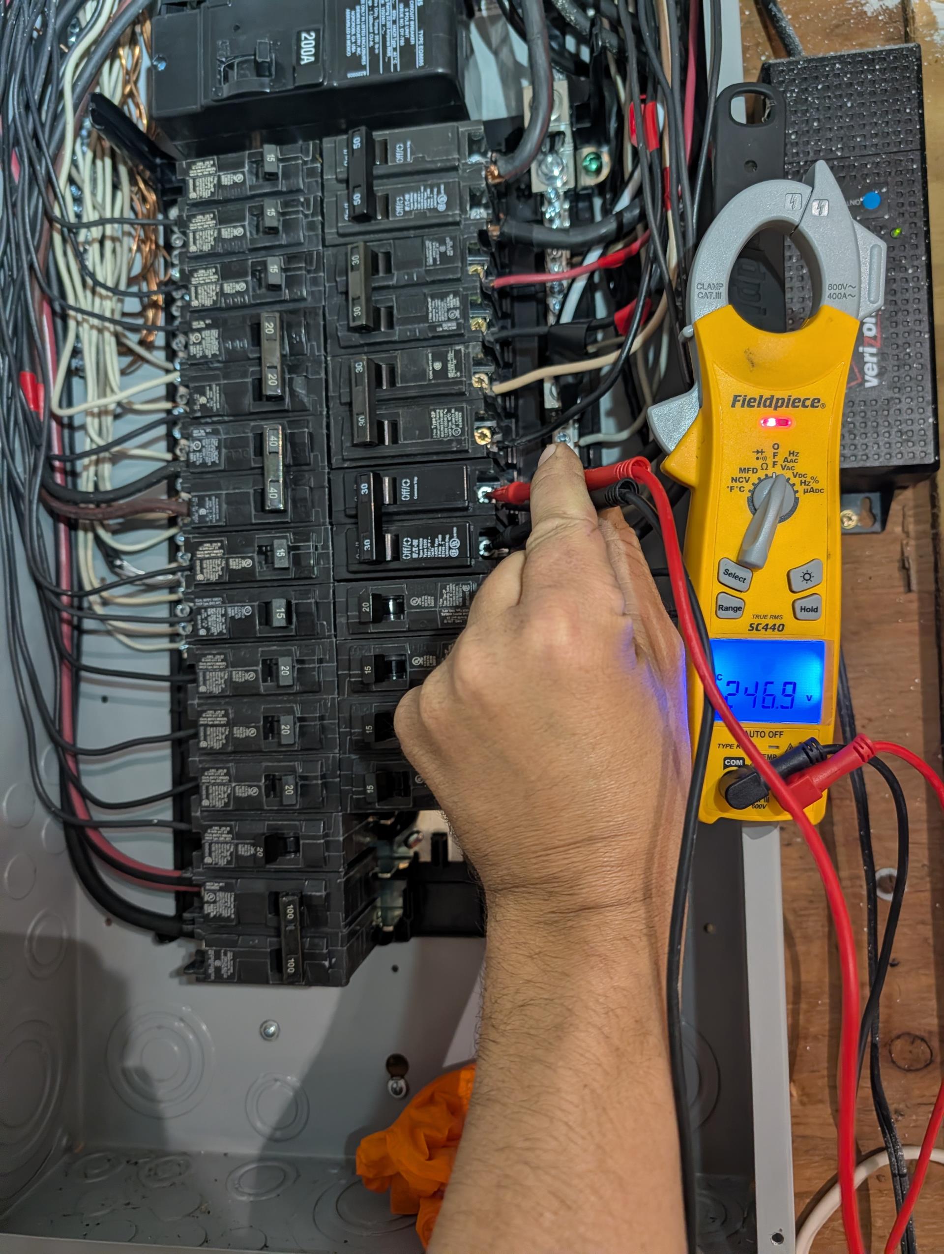 Installed new 30A breaker for AC to replace the 40A. 
Added piece of 3/8” copper to the 3/8” vinyl discharge tubing so that the tubing will face the sink drain better.
Tested system in cooling afterwards.

System operating well at this time. 