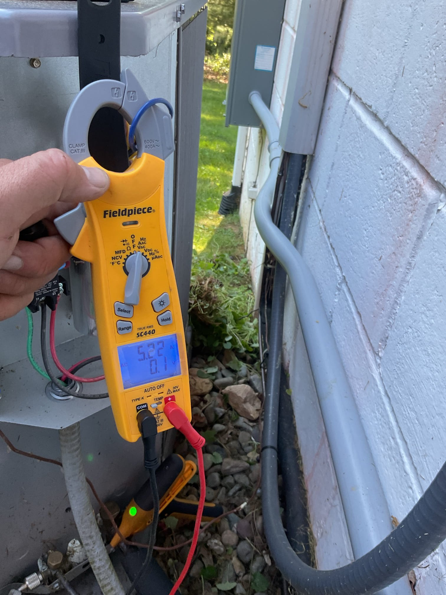 Completed AC tune up for 2.5 Ton Carrier AC system
System dates to 2023, 3 years old

Homeowner replaces the 14x30x1 filter. I left additional for their use. 
Indoor and outdoor coils in good condition 
Inspected wiring, controls, electric motors and components; left estimate for surge protector for outdoor equipment circuit. Indoor blower motor has surge protection. 
Measured temperature split (47-68=21) and static pressure 
Inspected drains: cleared EZ trap,  added treatment tabs to drain pan. Flushed drain and proved flow to termination point (behind AC unit) Recommend a more reliable auxillary pan water safety that will shut equipment down more quickly if water makes it way into pan. Provided email estimate (wet switch). 
Checked integrity of compressor motor (mega ohm test)

Assessed refrigerant charge checked pressures. 11° Subcooling Good

AC system operating well at this time. 