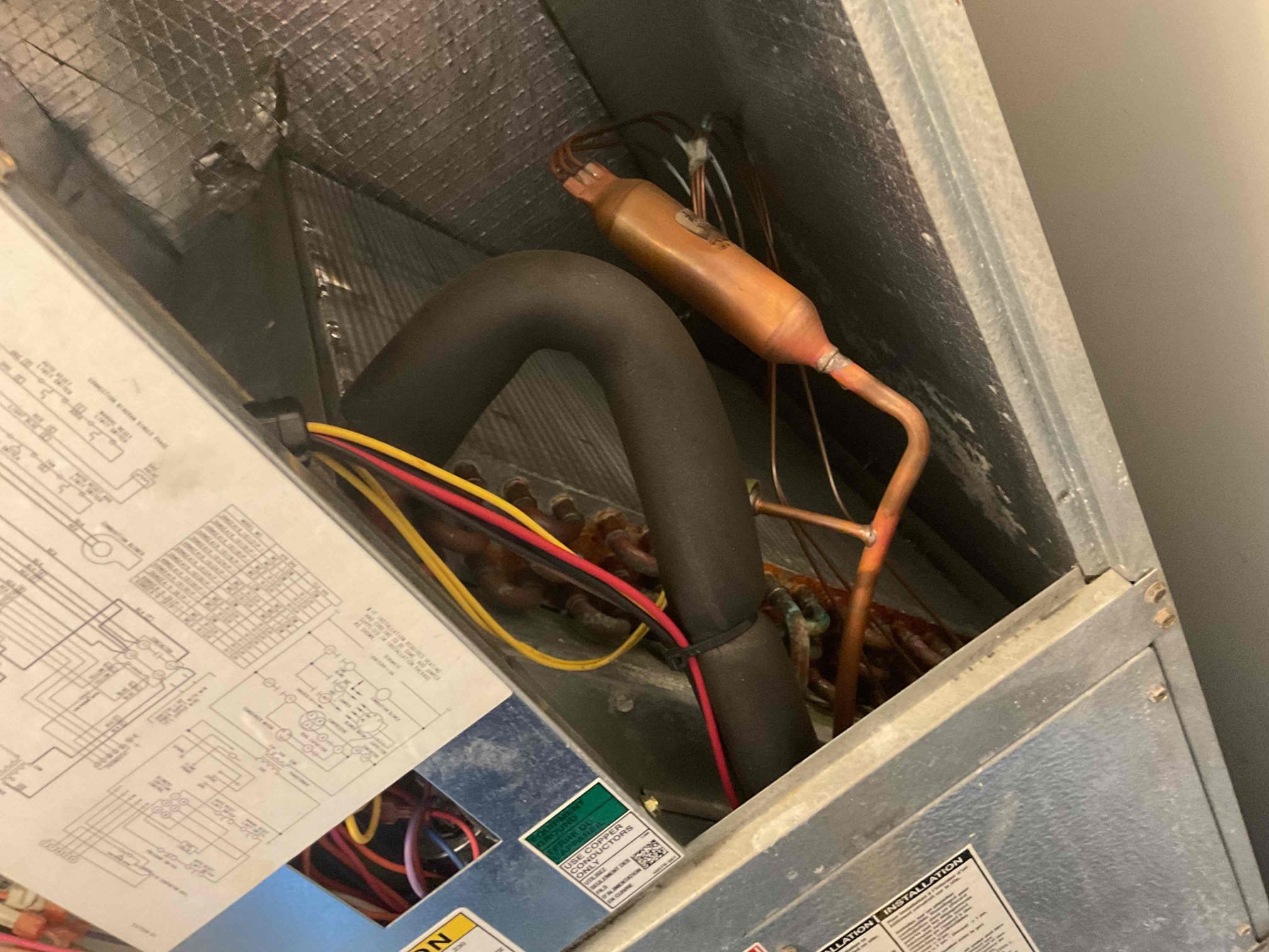 6/2/26. Fully assessed no cooling situation on 2016 magic pak package a/c system. System was recently charged up by maintenance. 410a refrigerant pressures were 329/109. Performed electronic leak search over evaporator coil and condenser coil. Found that the evaporator coil is leaking. Wayne would like us to provide estimate to replace package unit evaporator coil. Also since system is 10 years old professional recommendation is to replace the unit due to any other mag or repairs that could occur on the system. A/c is working at this time. 