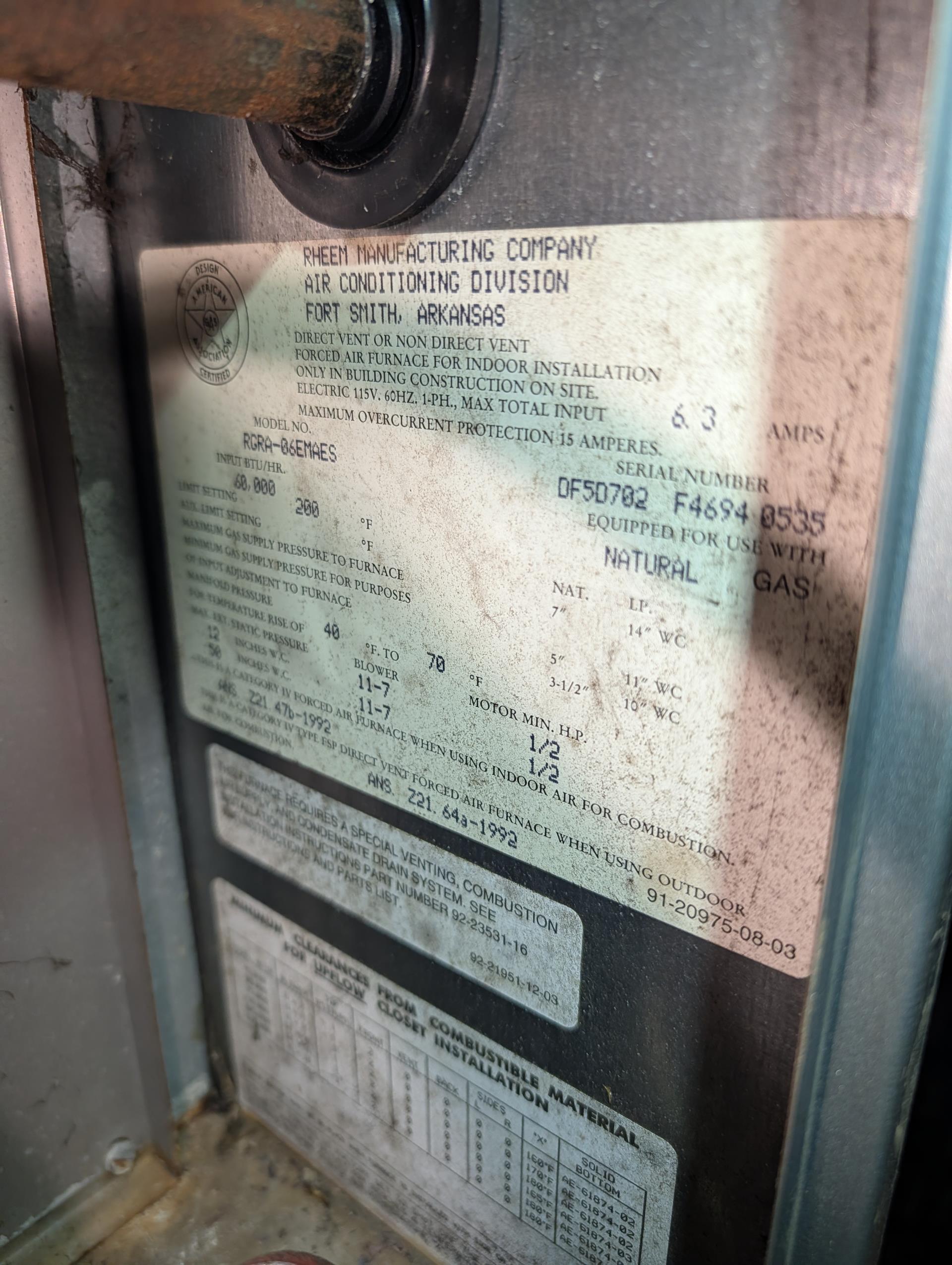 Replaced failed blower motor.
Cleaned housing and secondary heat exchanger while housing was removed.
I noticed thermostat Y contacts did not close when I first turned on AC. Suggested replacing thermostat. Homeowners agreed 
The blower motor capacitor was reading 7.5uF. No need to replace at this time. 
Instead recommended replacing the contactor as it was very rusted and noisy. 
Refrigerant data indicates a slight overcharge or metering device issue.
Temperature split 200

*At one point I accidentally miswired  a control wire leading me to believe there was a problem with low voltage wire between outdoor unit and indoor control. But I resolved this by the end.

A consultation for new system was made. Homeowners now have concrete options for system replacement.

System operating ok at this time, Equipment is propane furnace with 3 ton AC dating to late 1995 early 1996. 30 years old. 

Homeowner paid balance for new blower motor, P200 thermostat and contactor today. 
