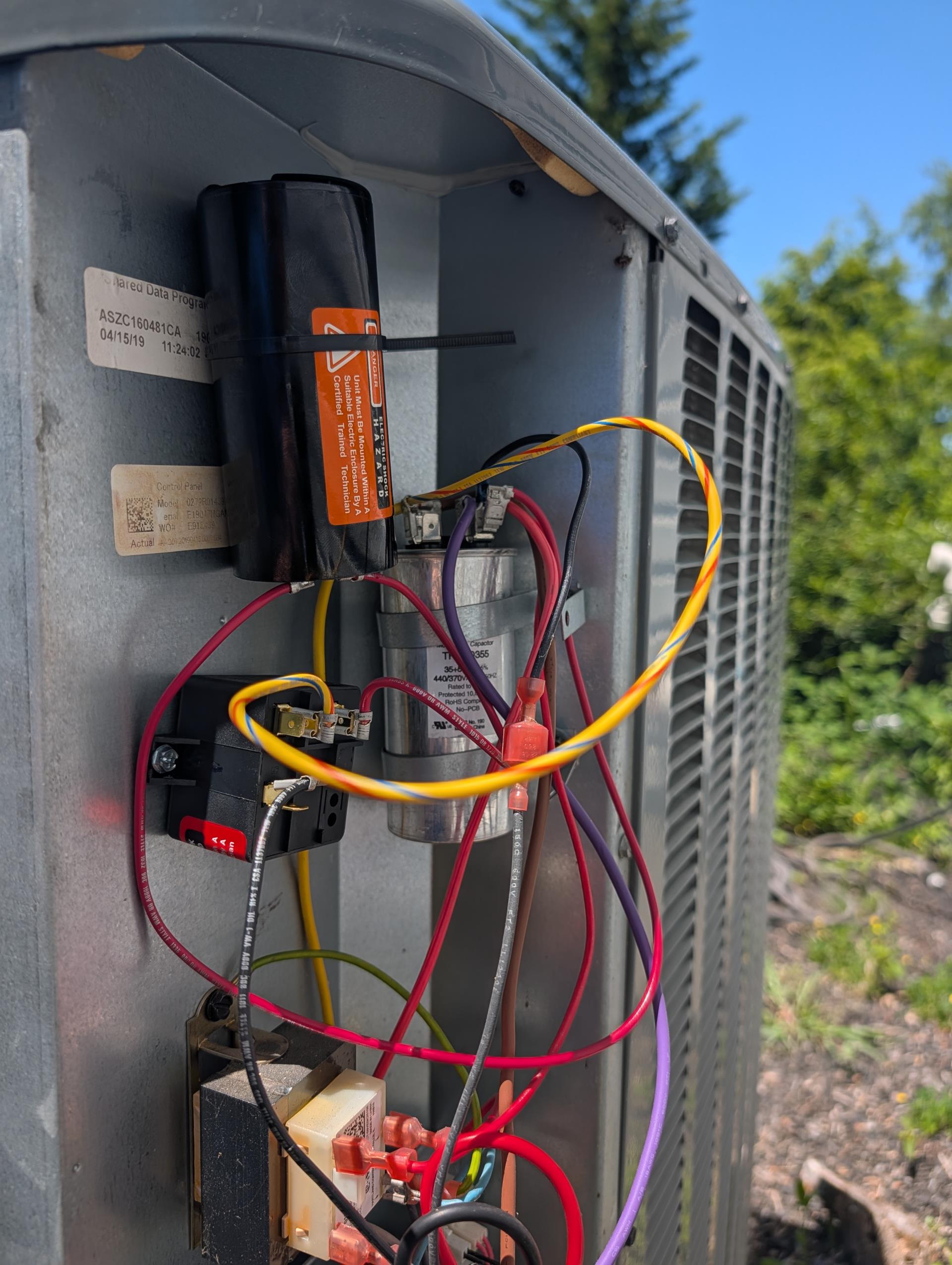 Installed 5-2-1 hard start kit at outdoor unit for main house system. Tested afterwards. 

Completed AC tune up for Main house system. 
4Ton Heat pump hybrid system installed 6/7/19 7 years old.

Aprilaire 213 filter recently replaced by homeowner 
Indoor and outdoor coils in good condition 
Inspected wiring, controls, electric motors and components; left estimates for surge protector for indoor blower motor. The outdoor unit has surge protection, 
Measured temperature split (22°) and static pressure 
Inspected drains; clears EZ trap, tested pump; added treatment tabs to drain pan. Recommend wet switch: water safety device that will shut equipment down if water is detected on floor near equipment. Provided estimate
 
Checked integrity of compressor motor (mega ohm test)

Assessed refrigerant charge checked pressures. Good

AC system operating well at this time. Need to decide whether they want to be billed for 1 time tune up ($89) or for plan membership( $189) recommend plan membership