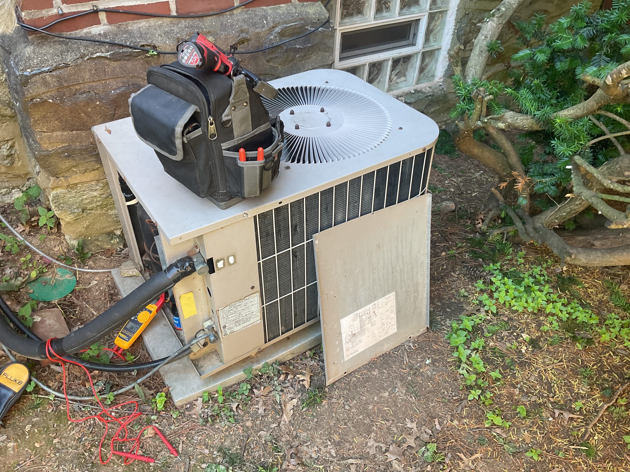 6/4/26. Performed precision a/c tune up on 1990 Goodman a/c. Joesph recently replaced 12x20x1 air filter, outside duel capacitor and hard start kit. Also inspected evaporator coil and cleaned outside condenser coil. Tested blower capacitor it tested good at 19.6mfd. Checked temperature split and found no change. Went outside and found condenser fan motor running and r-22 compressor trying to start but was locked up at 74 L.R.A. . Explained to Joesph that there is now way to fix the compressor. A/c system needs replaced. Set up appointment for today to have someone come out to give a replacement quote. 