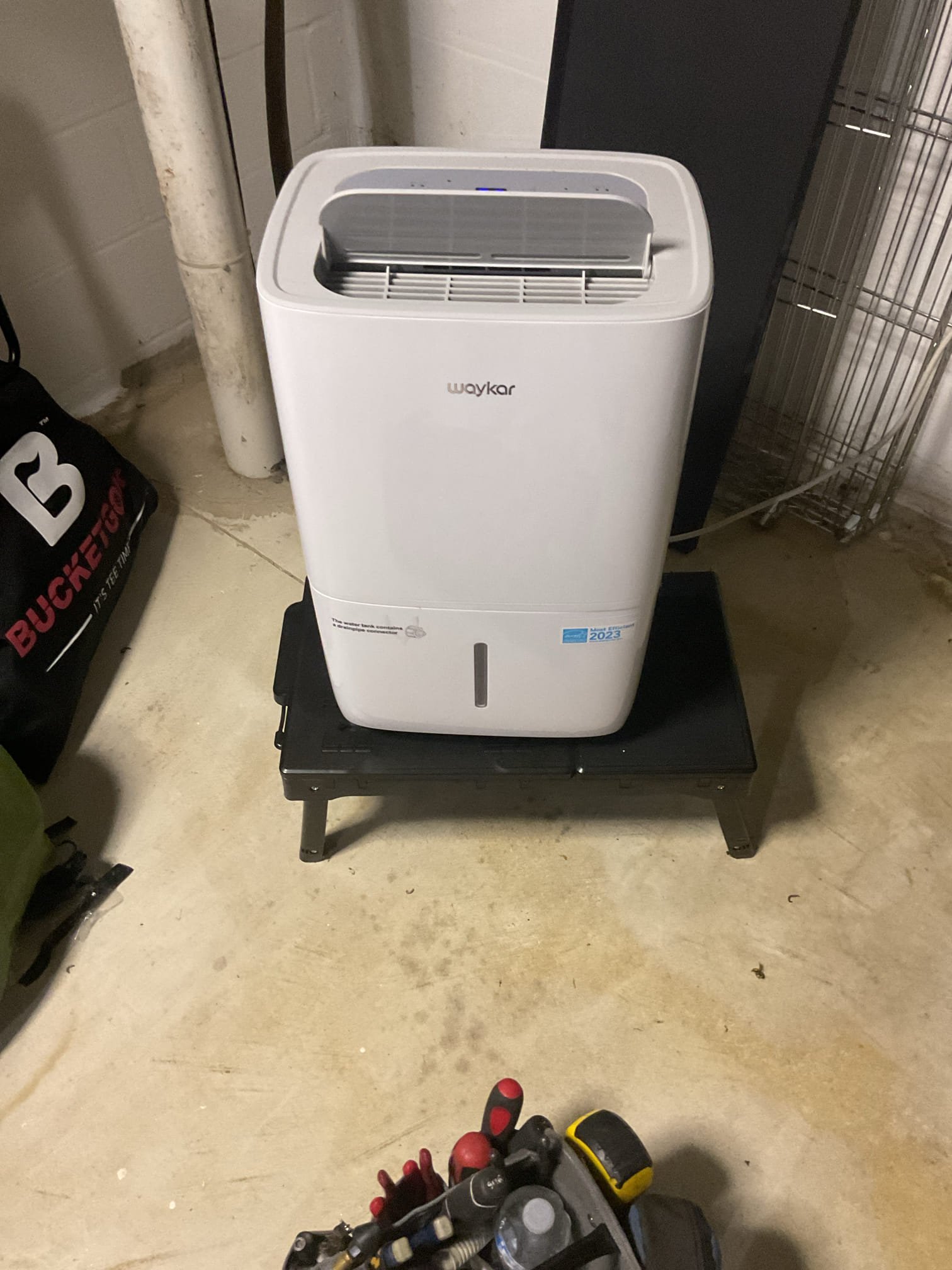 I arrived to replace a hose connection for a small dehumidifier. I removed the drain cap and replaced with a new hose connection. I turned the dehumidifier back on and tested. I ran the hose back in the sump pump per customer. No charge from claim damage. 