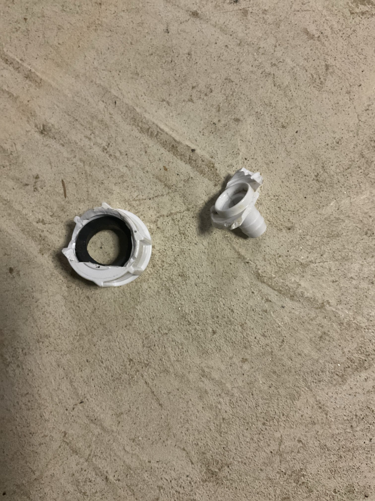 I arrived to replace a hose connection for a small dehumidifier. I removed the drain cap and replaced with a new hose connection. I turned the dehumidifier back on and tested. I ran the hose back in the sump pump per customer. No charge from claim damage. 
