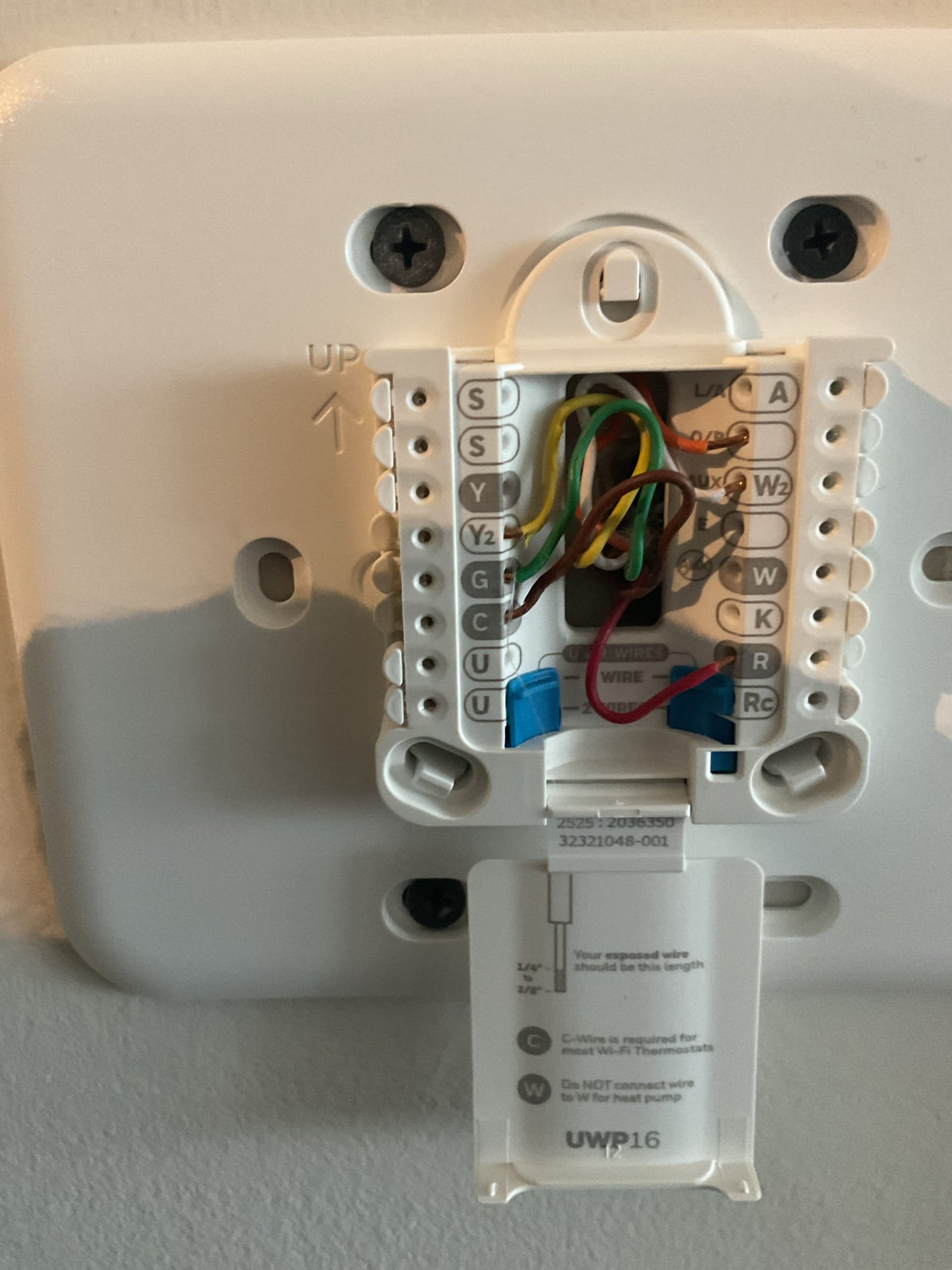 6/4/26. Fully assessed no cooling situation on first company thru the wall heat pump. Gave system a call for cooling situation. Air handler came on inside apartment but no outdoor unit. Found no call between c&y at outdoor unit control board. Recently the thermostat a Honeywell t-6 was replaced by the pointe. Found thermostat was not wired correctly. Found yellow wire in the y2 terminal not the y1. Moved wire over and tested operation. 410a refrigerant pressures were 348/120 with 8.4 subcooling. Heat pump is working properly at time of service. 