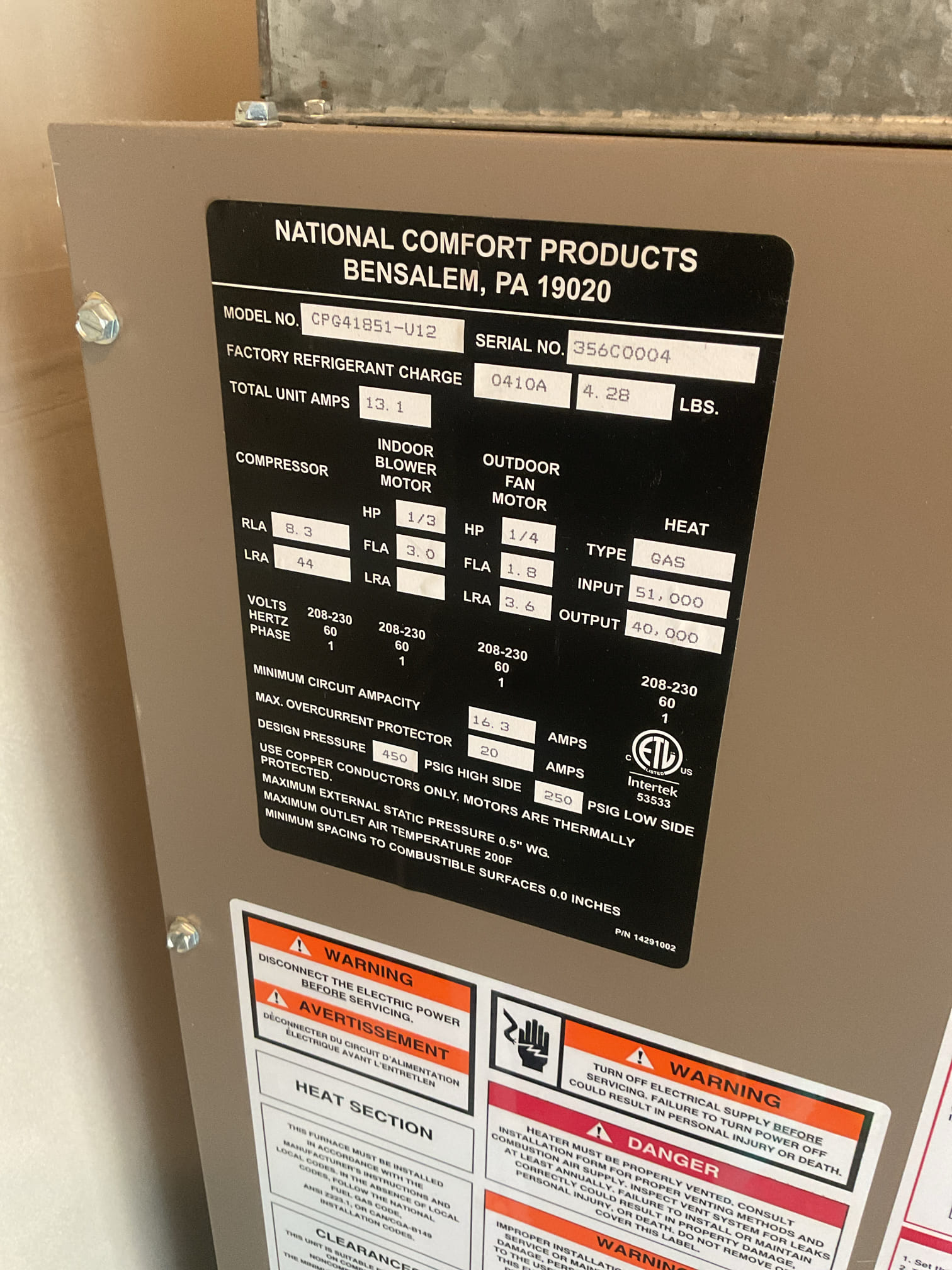 6/8/26 dan 

I arrived to the customers home to service their 8 yr old ncp package  a/c system . I checked the wiring connections and the voltages . I checked and replaced the indoor air filter , the filter size is 16x25x1. I Inspected the indoor coil and tested the primary drain pan and cleared and tested the water drains and traps if applicable. I Took indoor temp splits at the return and the supply  and checked the blower motor condition and operation. I looked  at the outdoor section wiring connections and voltages . I inspected  the components and checked my unit pressures. System in good operating condition at this time. 
