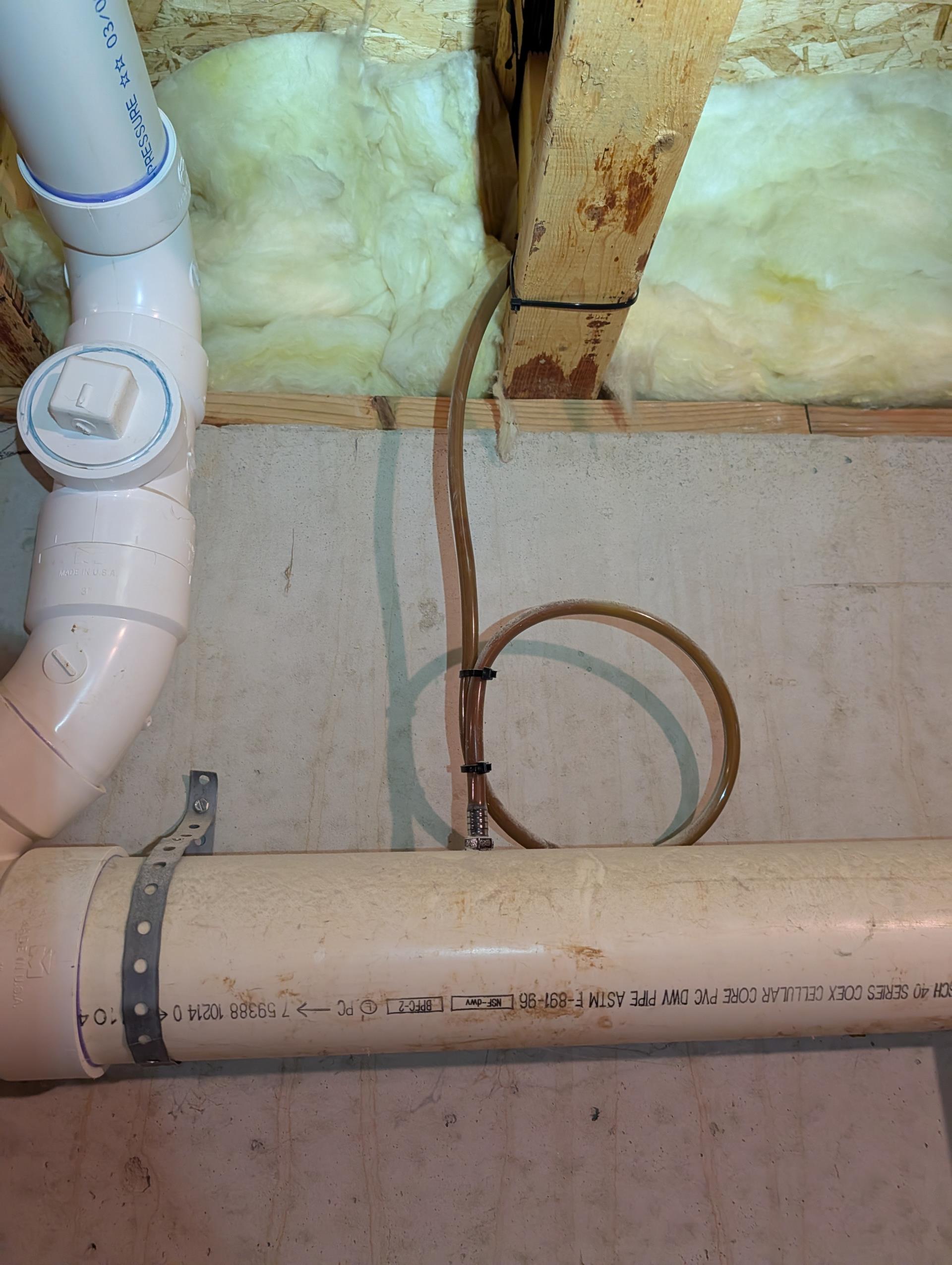 Completed quality assurance for gas furnace+AC install. (3 Ton AC with 80,000 BTU natural gas furnace)

Homeowner mentioned that the thermostat display randomly defaulted to factory reset date and time. He also had to reset power once but this was after a power outage and he called Dan who walked him through resetting power. 
I did notice that stat added wire is used between thermostat and EIM and it fits correctly in EIM terminals but not quite as well in the thermostat terminals so I used solid 18 gauge wire at the R and C terminals at thermostat.

I also wired the water/drain safeties in series to the S1 contacts and configured so that instead of breaking power to the thermostat they display an alert, heat and cooling is disabled and the fan is energized. 

Checked all aspects of install: mechanical, wiring, control settings, ductwork connections, accessories etc. 
set cooling blower ramping profile to “D” using cool cloud
7° Subcooling. 20° temperature split.
Combustion test pass.
