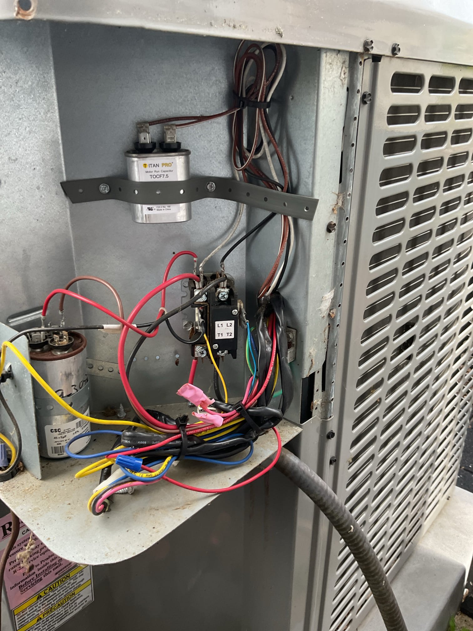 1st floor system not cooling.
3 Ton Luxaire AC dating to 2017. Furnace is Rheem 89% efficiency from 2009 17 years.

Found failed ECM condenser fan motor as the clue for no cooling. Offered to install PSC fan motor today, also discussed replacing system before making any decisions.

Homeowner agreed to replacing condenser fan motor.
Completed work and tested today. Used 1/3HP condenser fan motor with 7.5uF capacitor and tested system.
There is no overfill protection switch on AC drain line. Offered and provided estimate for EZ trap.
There are no surge protectors. Offered and provided email estimates. 1 for indoor equipment 1 for outdoor equipment. 

Temperature split 19° Good 
Refrigerant data after 15 min run time indicates a slight undercharge: Subcooling=2.7°  Superheat=17.4°
Offered to charge system to design subcooling (8°-10°) he decided not to charge system refrigerant today. Left email estimate.

Completed AC tune up for 3 Ton Luxaire AC system

Replaced 16x25x1 filter
Indoor an