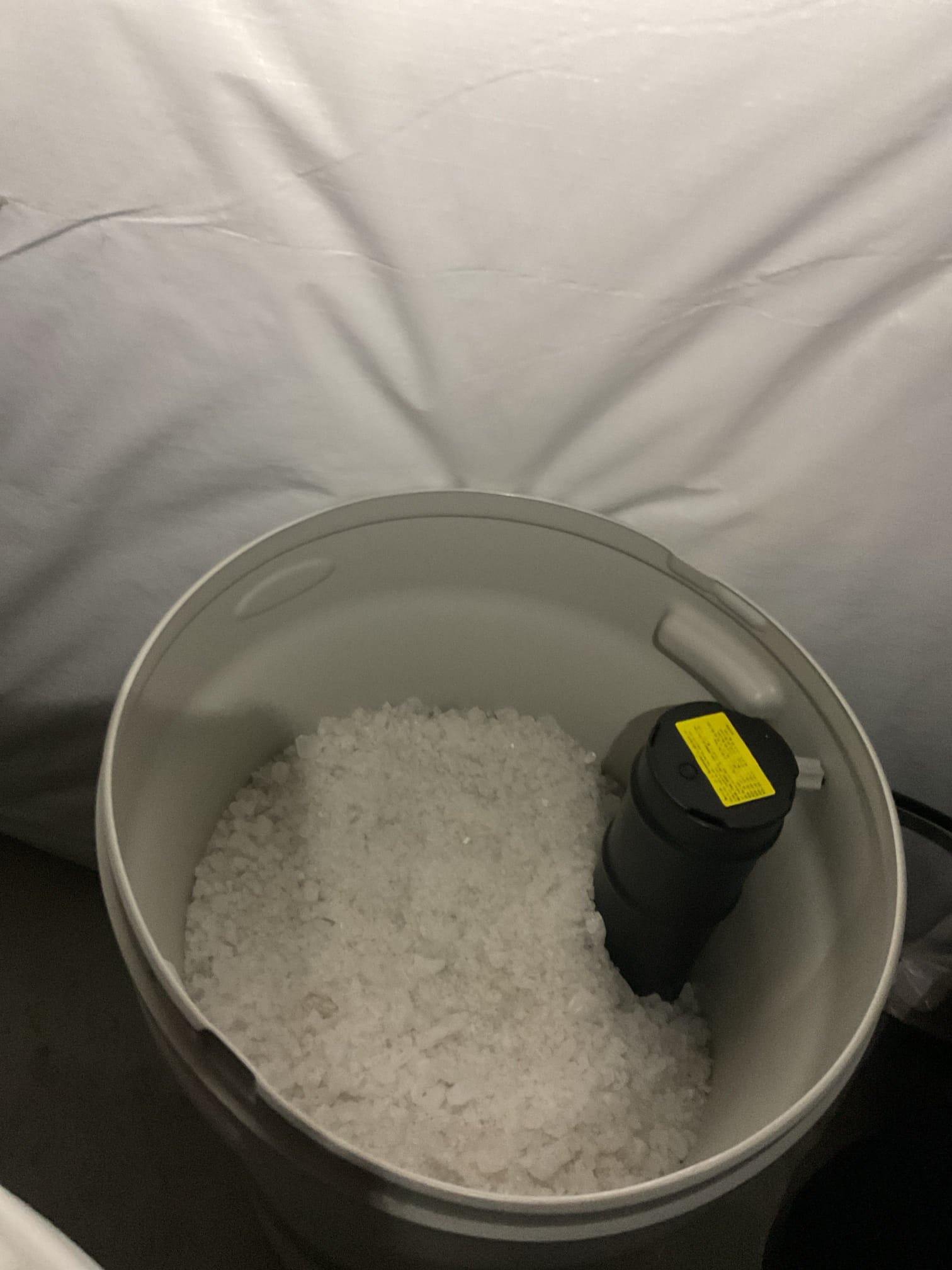 Added 1 bag of “Solar Salt” brand salt to the brine tank of new water softener system. Homeowner has 1 bag remaining. Informed homeowner she will order more.

Gas furnace/AC installed 2017 by Dibiase 9 years old 

Completed AC tune up for 4 Ton Amana AC system

Aprilaire 413 filter ok. Provided email estimate to replace for next tune up. Homeowner may decide to buy them herself.
Indoor and outdoor coils in good condition 
Inspected wiring, controls, electric motors and components; offered surge protector for outdoor equipment circuit, the indoor blower motor has surge protector. Homeowner agreed. Completed work today. Both circuits of the HVAC system now have surge protection. 
Measured temperature split and static pressure 
Inspected drains; cleared EZ trap,
Checked integrity of compressor motor (mega ohm test)

Assessed refrigerant charge checked pressures. 

Closed bypass humidifier damper and set humidistat to OFF for summer (cooling) season. This is all that is needed for humidifi