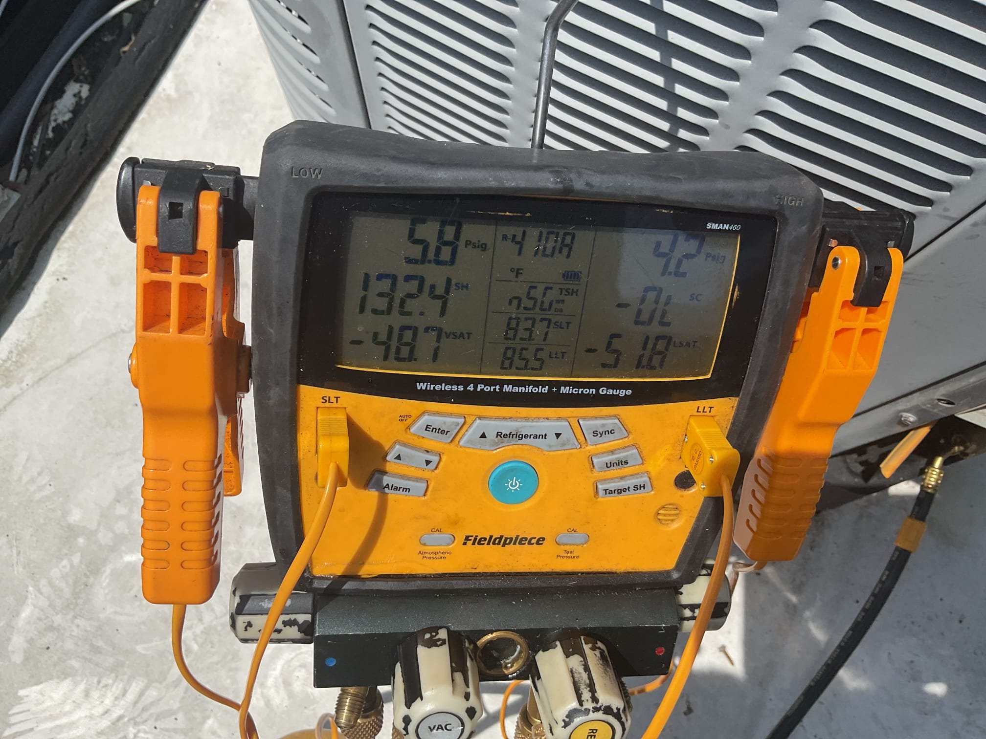 6/11/26. Fully assessed no cooling situation on 2016 Rudd heat pump system. At last visit added over 4lbs of charge and let them know that there was a good possibility it could leak out quickly. Found system flat again with only 5 psi. Found refrigerant oil at joint at outside coil. Sprayed with soap bubbles to confirm. Provided estimate for repair. But due to the age of the system would also strongly consider replacement.  Also provided estimate for a compressor replacement because there is a strong possibility the compressor could go due to running low on charge. 