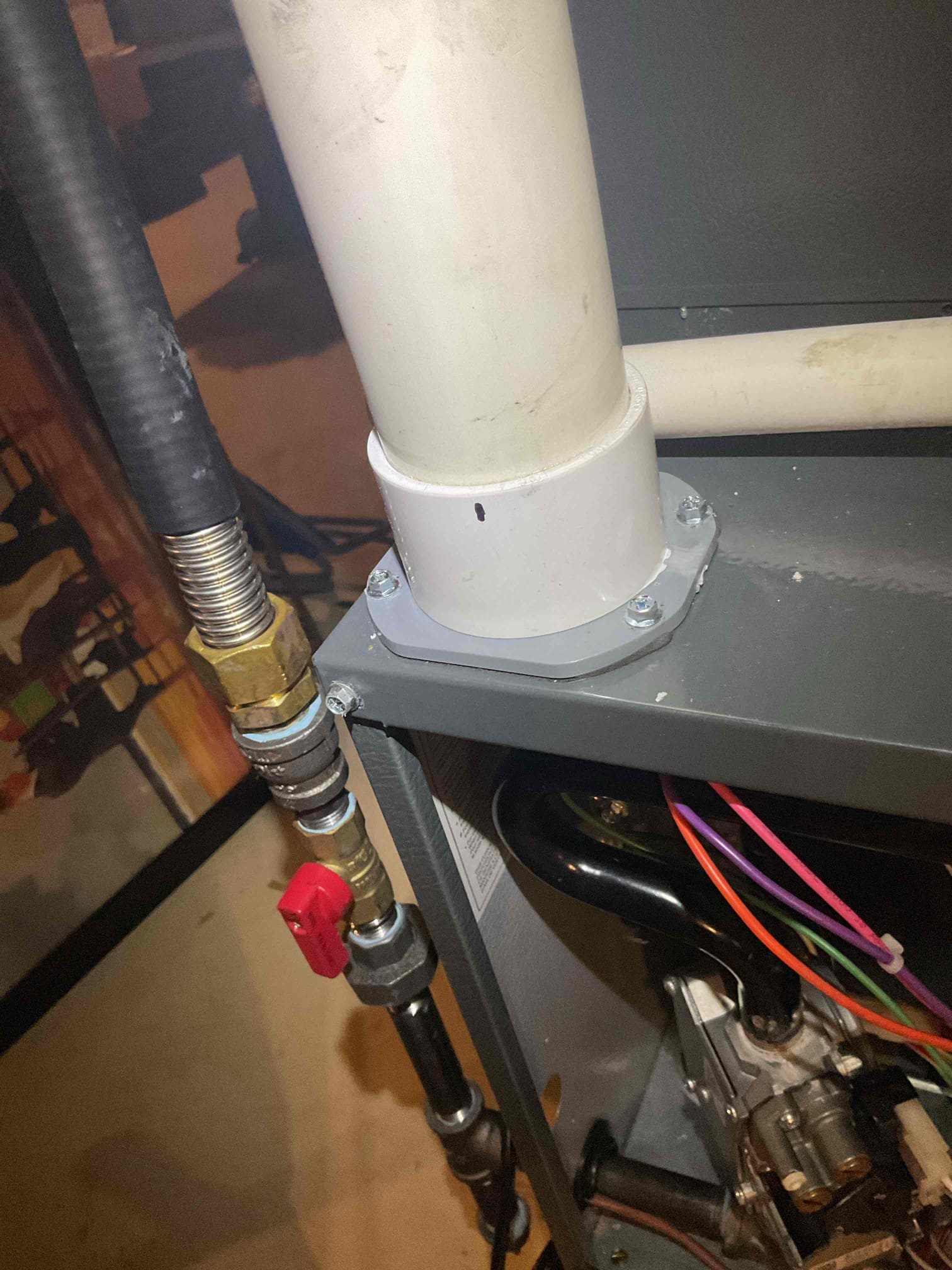 Luis 6-11-26
Performed quality assurance on recently installed gas furnace. Check all settings check gas connections ok. Test safeties and check airflow. Corrected water sensor wiring, and adjust air speed to match 5 ton cooling. Cycle heater ok. Intake and exhaust pipes are glued to heater. 