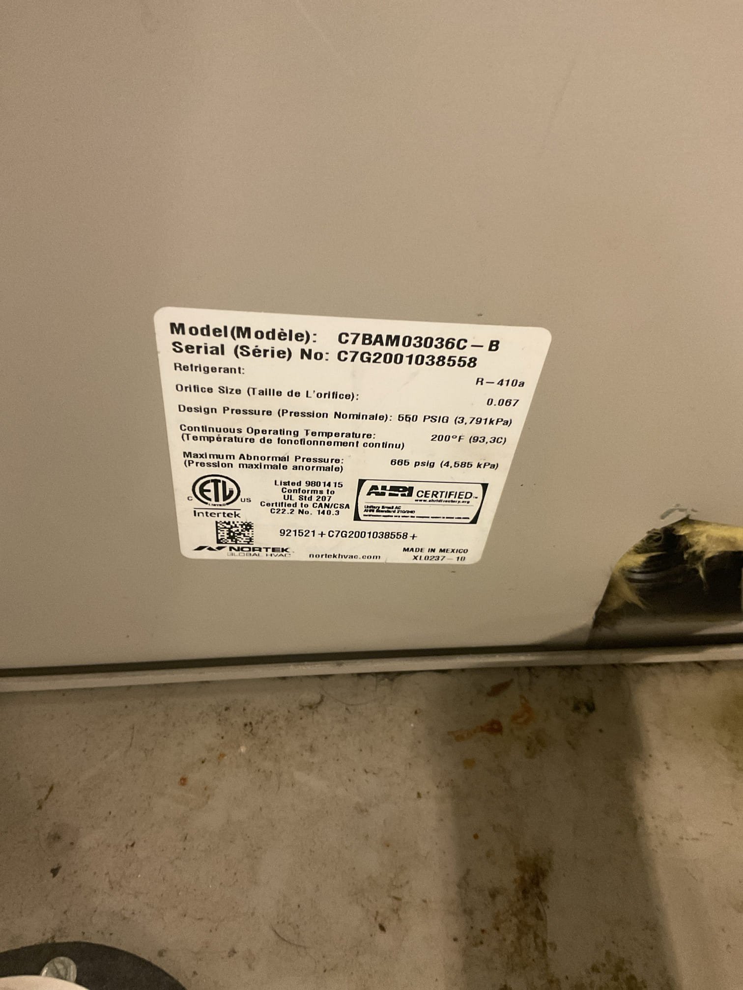 Luis 6-16-26
Performed ac tune up on 2020 air temp 3 ton ac system
Check electrical components low and high ok 16x20x1 filter ok. Flus drain test pump check supply and return air temps ok. Check outdoor unit electrical capacitor and motors ok. Check refrigerant charge. Cycle ac unit. Compressor pressures are not stable, jump up and down. There could be non Condensable inside system. We will need to recover refrigerant measure how much refrigerant we take out and compare with table. Pull a good vacuum and add factory charge. Inside unit does not have surge protection. 