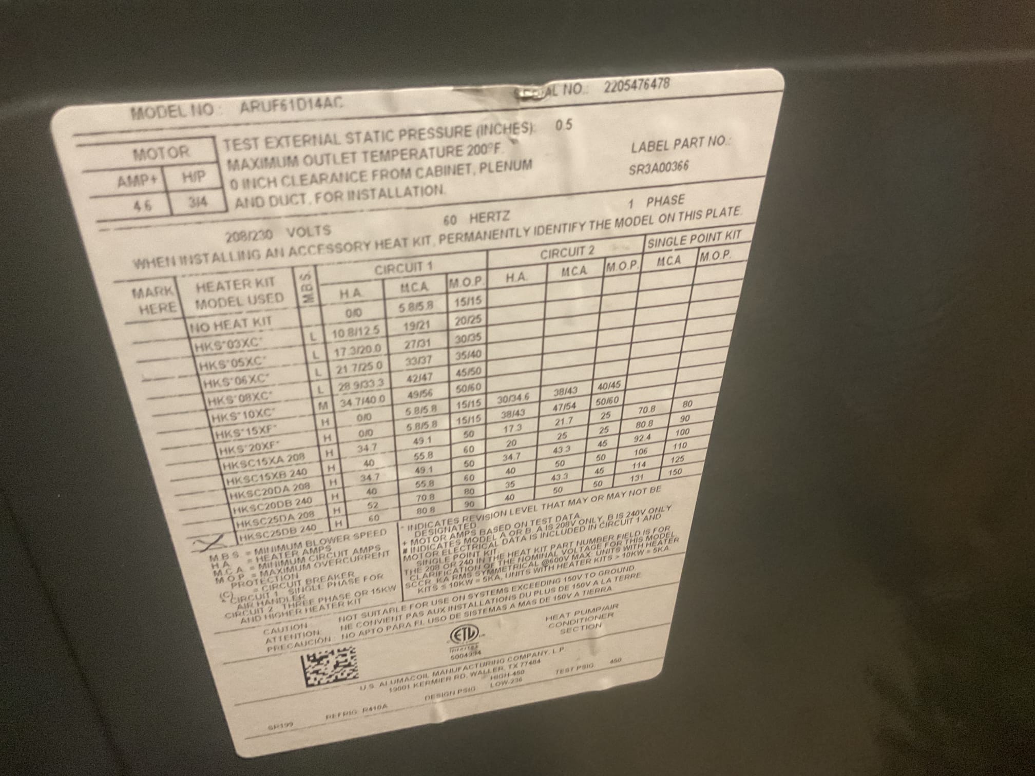 6/16/26. Performed precision a/c tune up on 2022 amana heat pump system. Replaced 20x24x1 air filter. Checked all electrical connections and components. Brushed and cleaned ez trap. Checked temperature split. Checked refrigerant pressures and temperatures. Tested both capacitors. Talked to Marcella about the air ranger to help with better dust control, and about the Apcox for uv protection. A/c is working properly at time of service. 