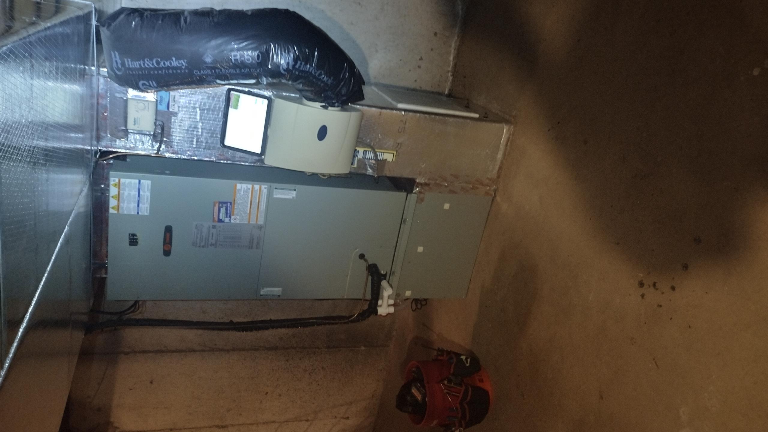 Luis 6-17-26 
Performed AC inspection on a Trane inverter 3 ton system installed 2025 replace customer supply air filter, flush drain test pump check indoor unit electrical low and high inspect coils airflow supply return air temperatures went outside check refrigerant  levels and pressures. Electrical readings within range. There a return grill on return dropped getting air from basement. Noticed water heater is 9 year old. Electric 50 gallon. Provided estimate to replace water heater. 