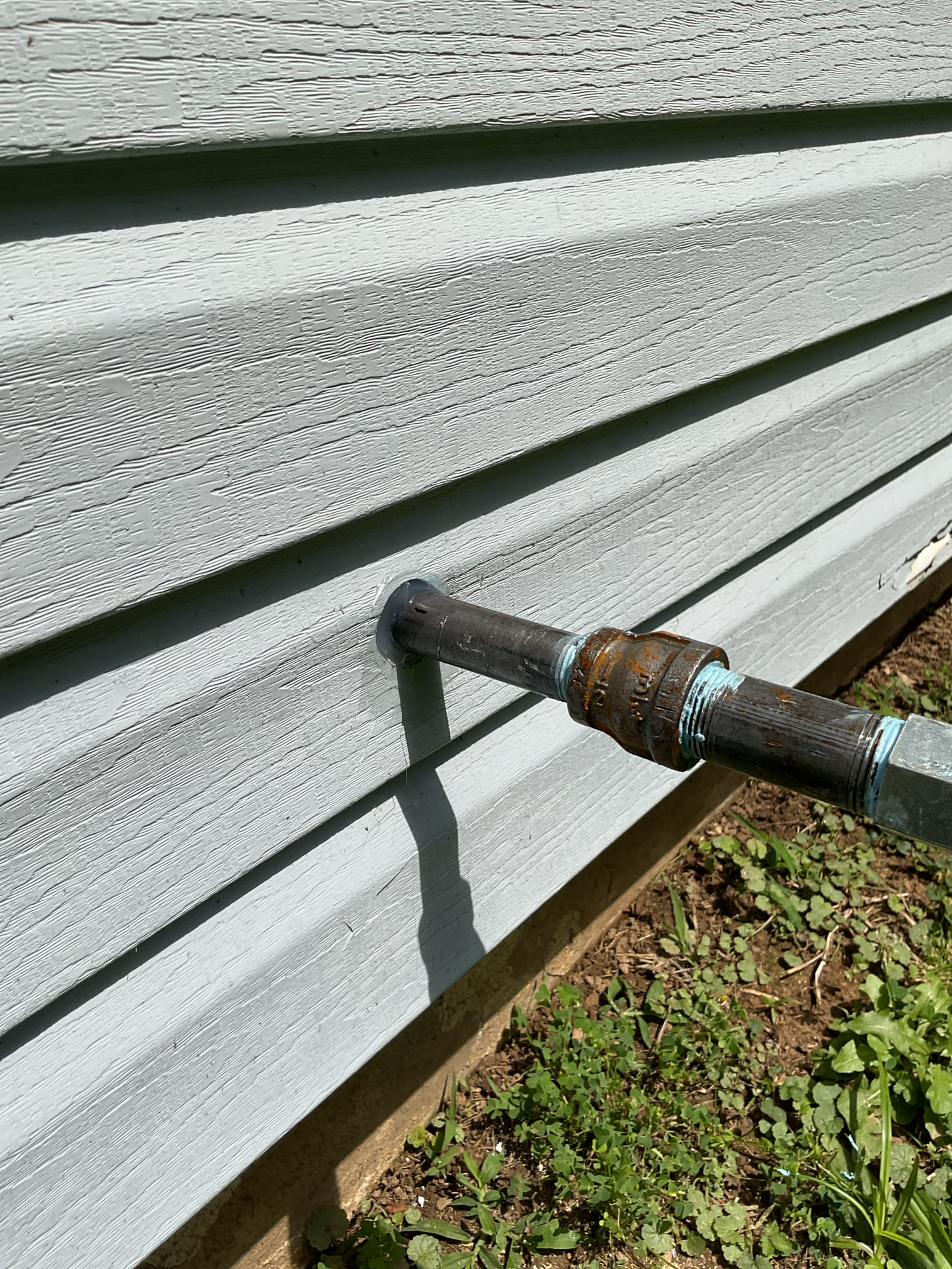Removed old gas line and ran new gas line to the back of the house half inch and pressure tested to 15Psi We need to wait for the propane company to come and hook up the tanks then we can come back and test out.