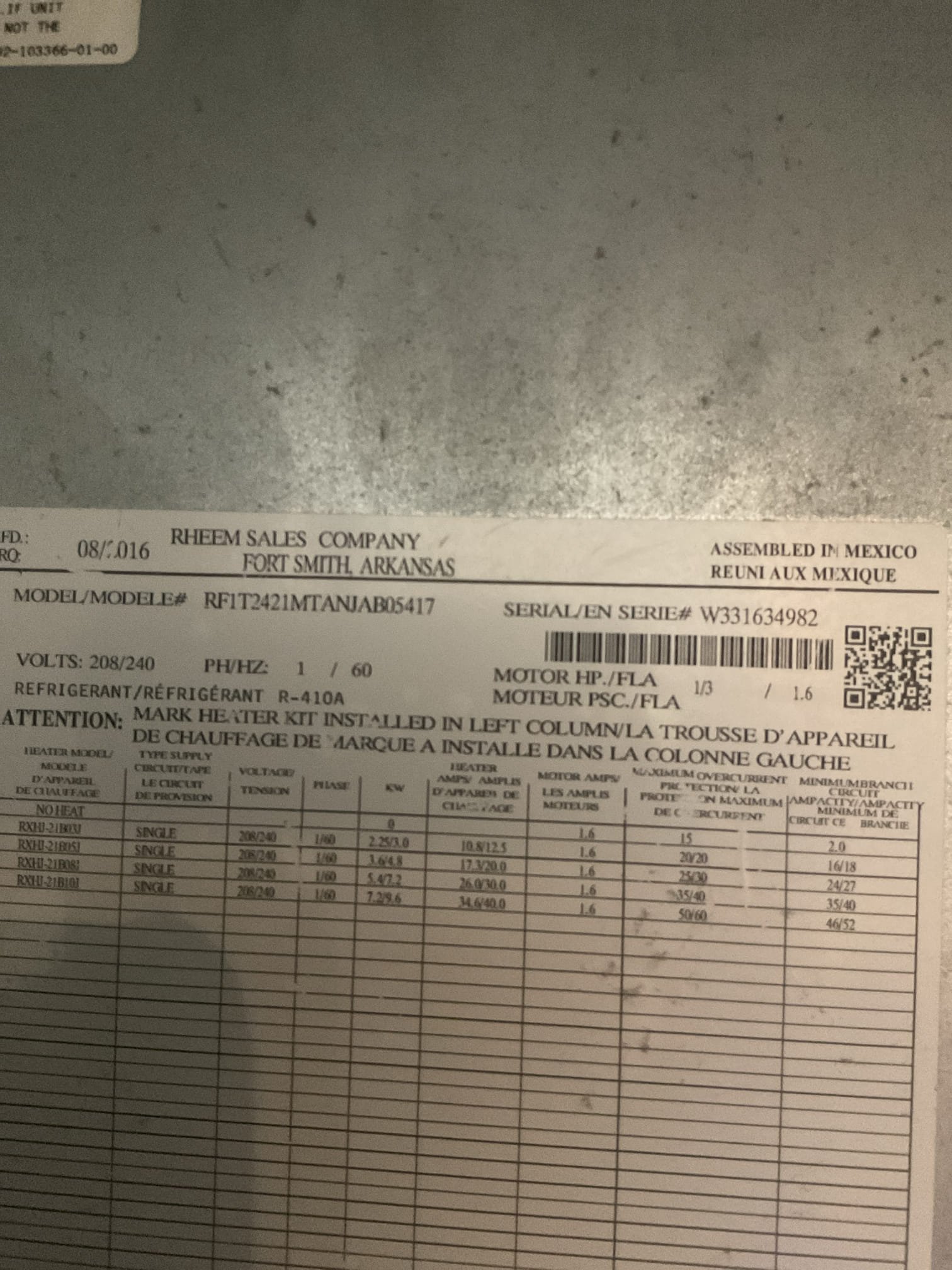 6/18/26. Fully assessed no cooling situation on 2016 Rudd heat pump system. Gave system a call for cooling. Indoor unit came on and condenser fan motor came on but not compressor. Tested 30/5 capacitor it was good. Only thing we could try was an Ssp6 hard start kit, but you don’t know how long compressor is going to last. Installed hard start kit. Compressor did come on. 419a refrigerant pressures were 321/137 with 3 subcooling. Also would start considering replacement. A/c is working at time of service. 