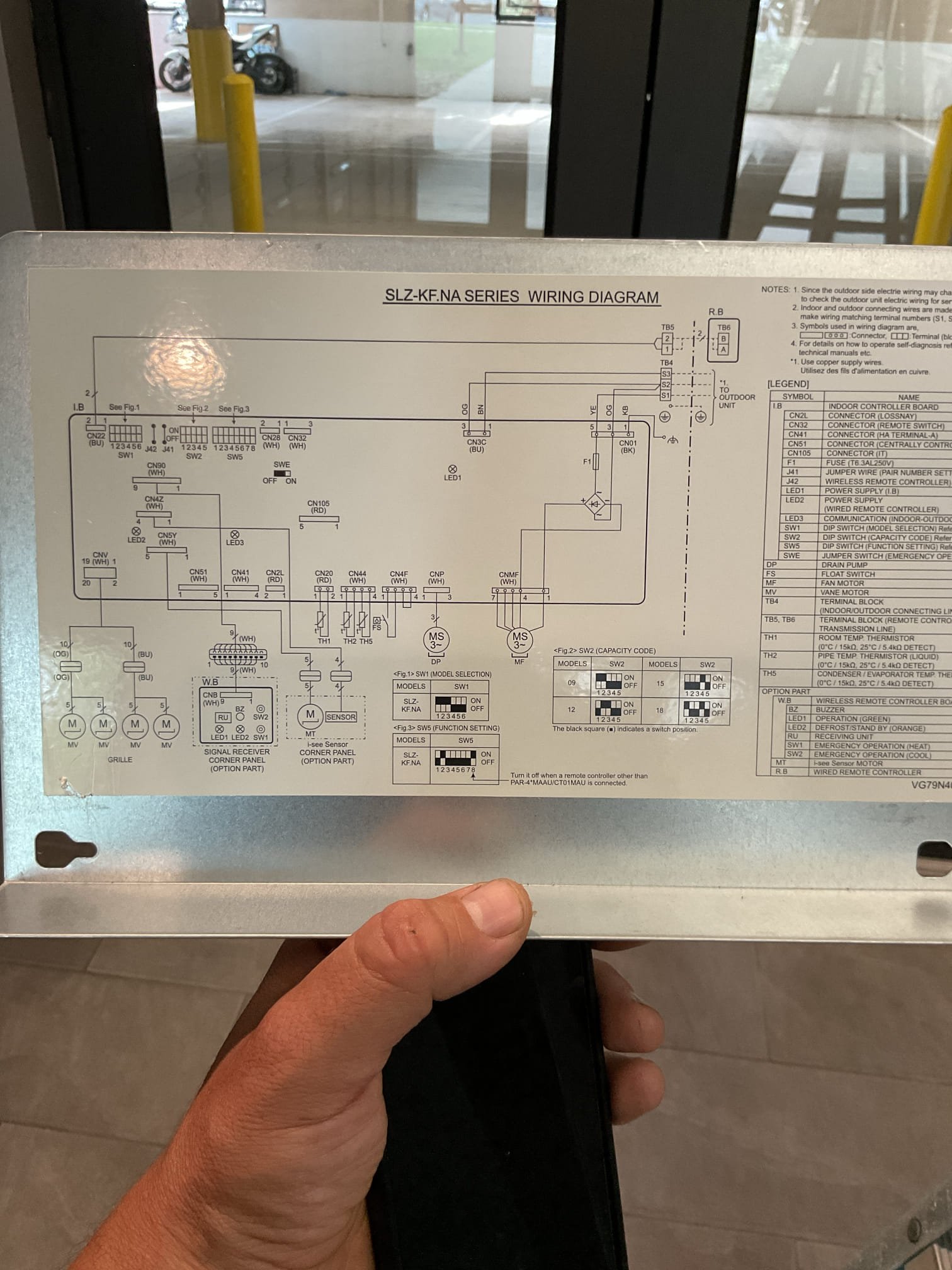 Double checked all dipswitches at indoor control.

Set for 12,000 BTU and correct indoor unit.

Dipswitch SW5-8 is turned on to account for us having a non Mitsubishi control (Honeywell)

Checked resistance of reversing valve coil: 

Called Mitsubishi tech support  1800-433-4822 they provided case number case no: 1054867
Followed troubleshooting procedures.
Remove power to compressor>turn cooling ON>wait 3 mi>check voltage at P.C. Inverter board terminals 271….0Volts. Flow chart states: replace reversing valve. 
Tech support confirmed bad reversing valve.
Talked to our management we will contact Ferguson. 